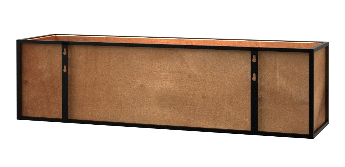 Style Selections Rectangle 9.75-Inches W Medium Black Metal Outdoor Window box with Drainage Holes