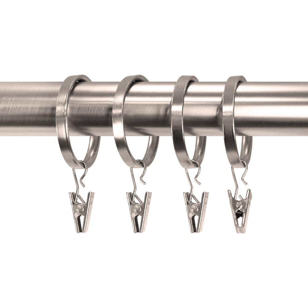 Rod Desyne 10 Curtain Rings With Clips 1-3 By 8 Inch I.D