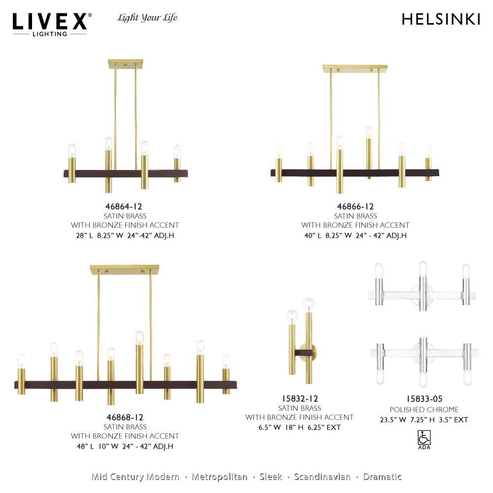 Livex Lighting Helsinki 8 - Light Chandelier in  Satin Brass/Bronze