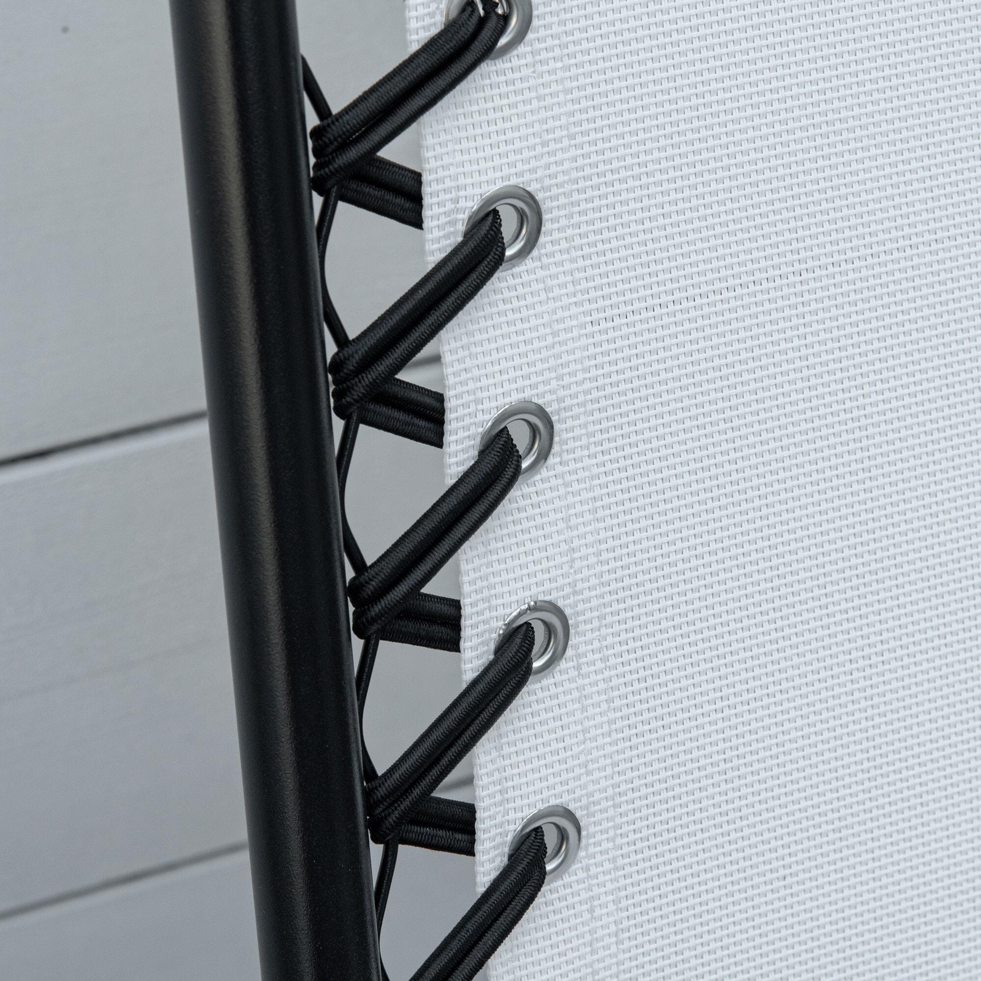 Set of 2 Cream White Steel Folding Outdoor Chairs with Armrests