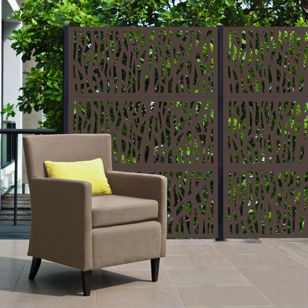 Barrette Outdoor Living 2 ft. x 4 ft. Sprig Umber Decorative Screen Panel