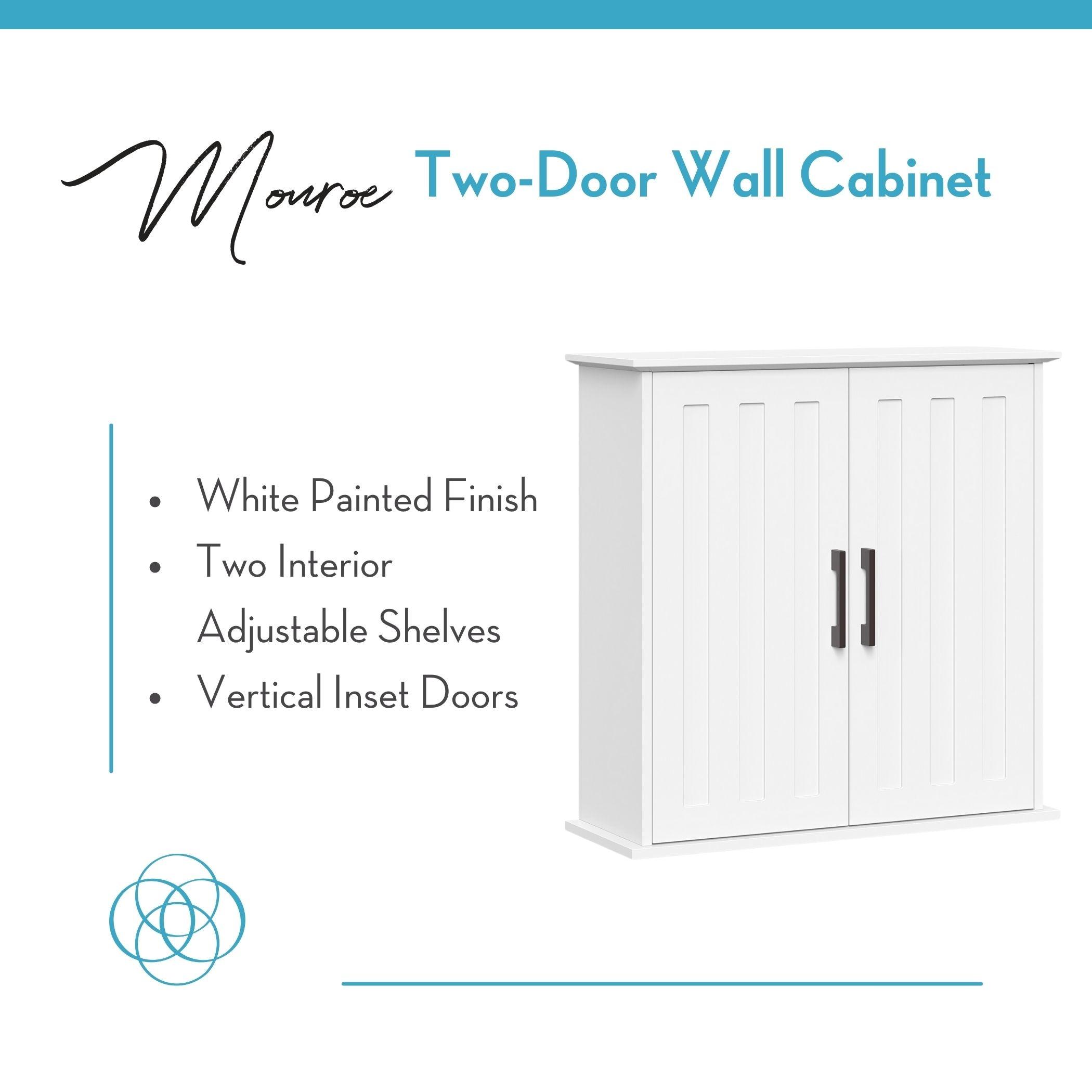 RiverRidge Home RiverRidge Monroe Two-Door Bathroom and Laundry Wall Mount Storage Medicine Cabinet with Fixed and Adjustable Shelves - White