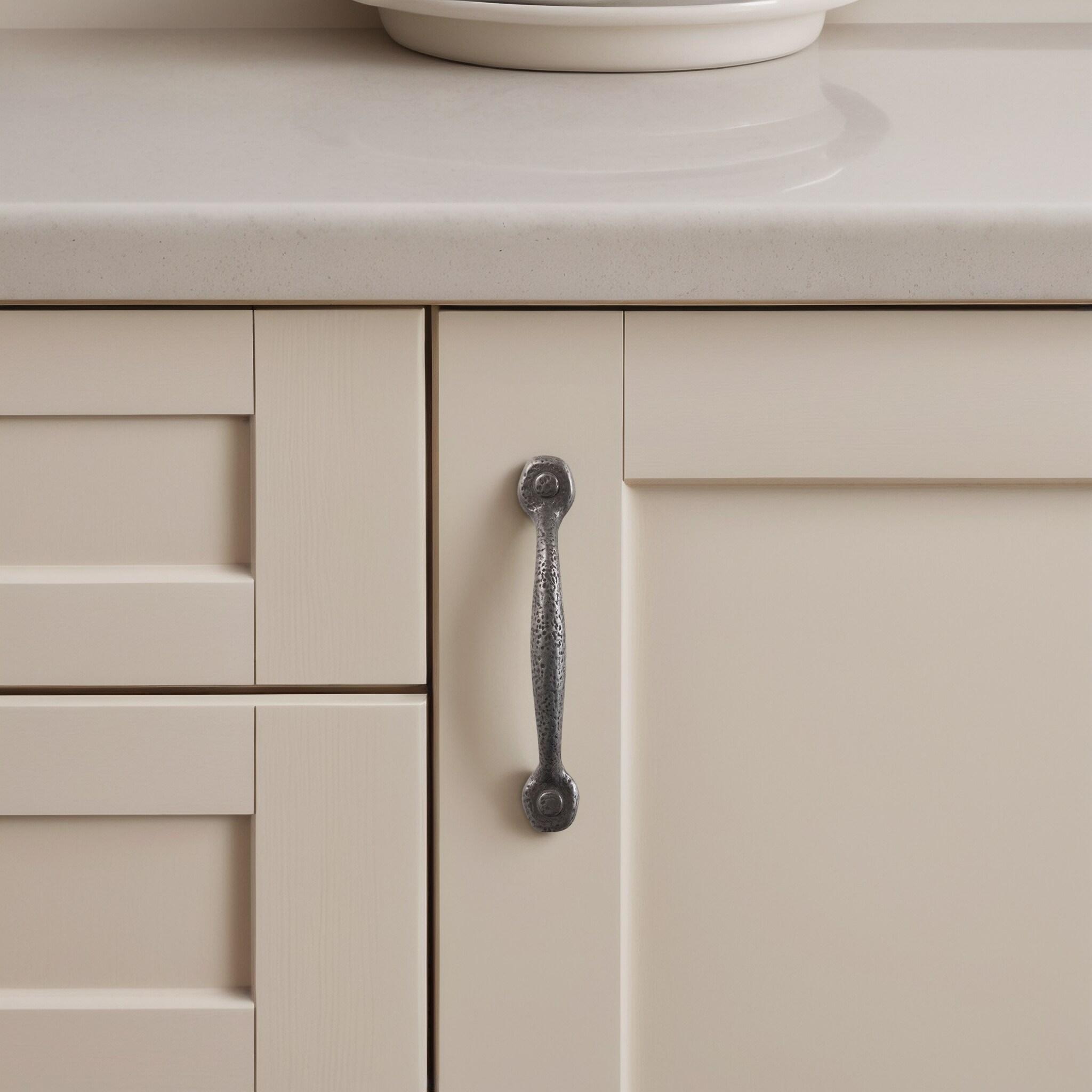 Refined Rustic Kitchen Cabinet Handles, Solid Core Drawer Pulls for Cabinet Doors, 3-3/4" (96mm)