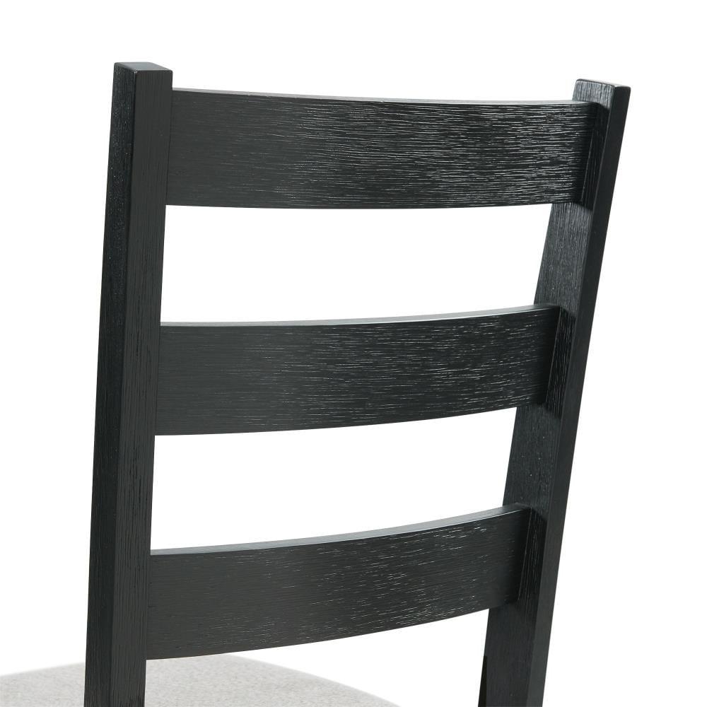 Picket House Furnishings 3pc Tuttle Drop Leaf Extendable Dining Table Set and 2 Chairs Gray/Black: Modern Rectangle Shape, Upholstered Chairs