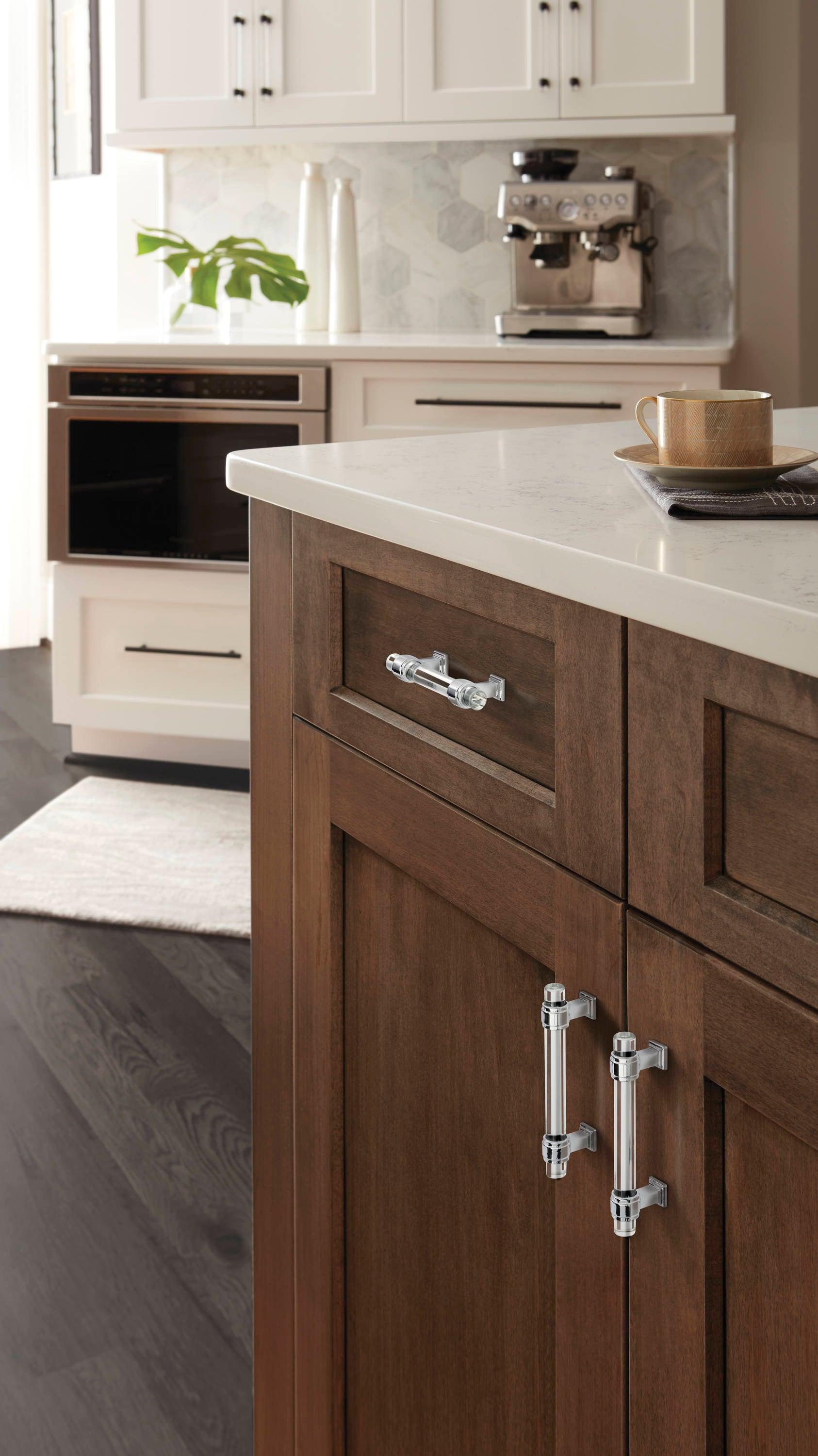 Amerock Glacio 3 inch (76mm) Center-to-Center Clear/Polished Chrome Cabinet Pull