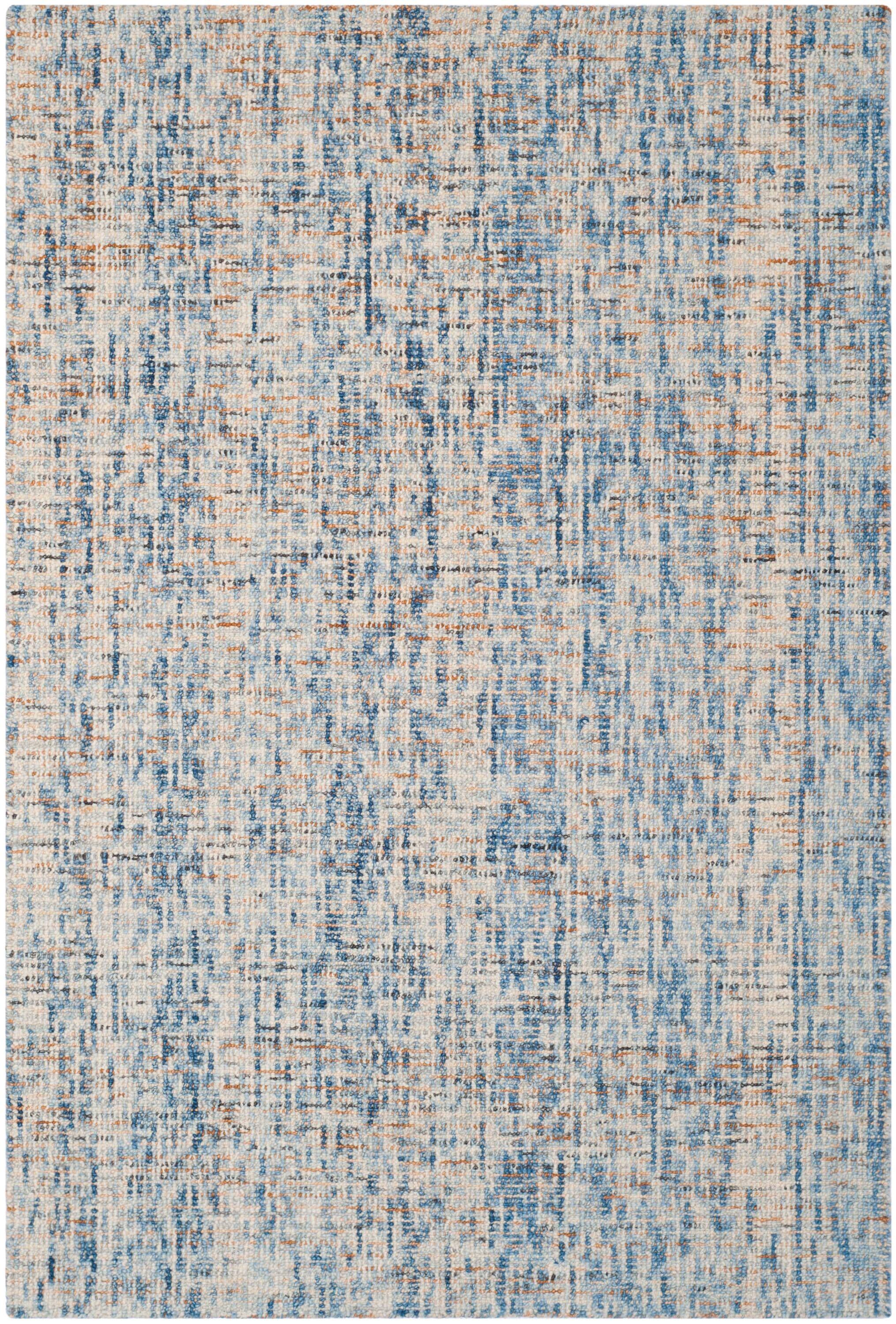 Abstract ABT468 Handmade Indoor Area Rug - Dark Blue/Rust - 4'x6' - Safavieh