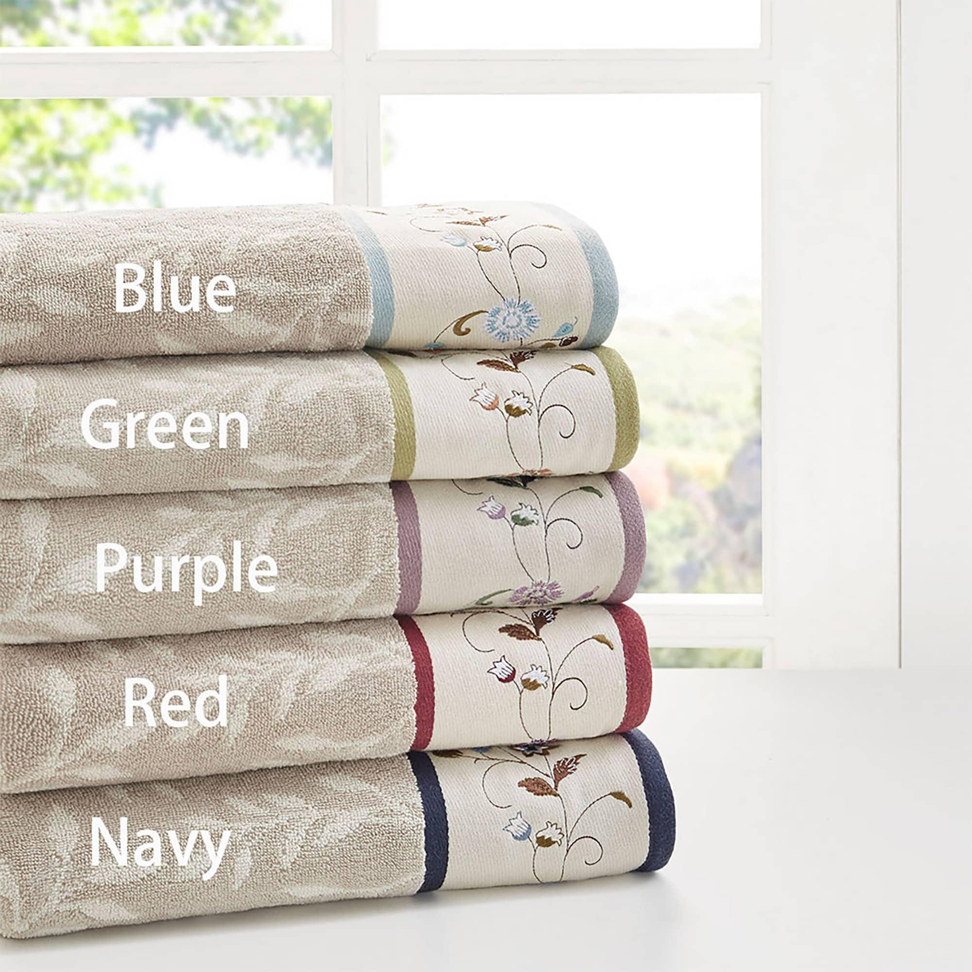 Madison Park Raheem Embroidered Cotton Jacquard Towel Set (Set of 6)