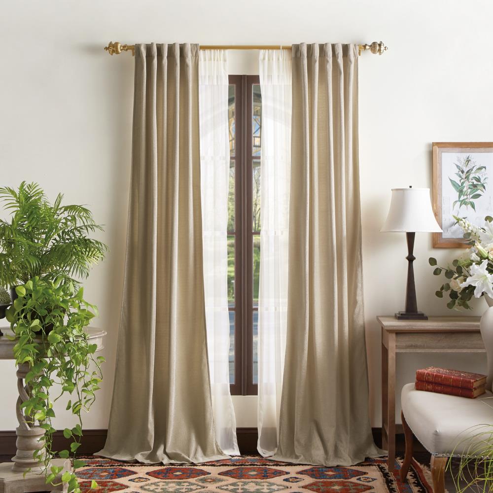 Martha Stewart Naples Chenille Solid Semi-Sheer Rod Pocket Curtain Panels (Set of 2)