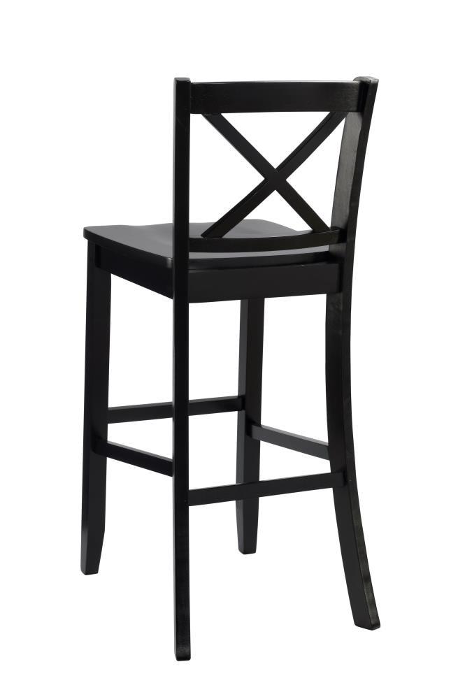 30" Torino X Back Wood Barstool - Black - Linon: Solid Rubberwood, Unupholstered, Armless