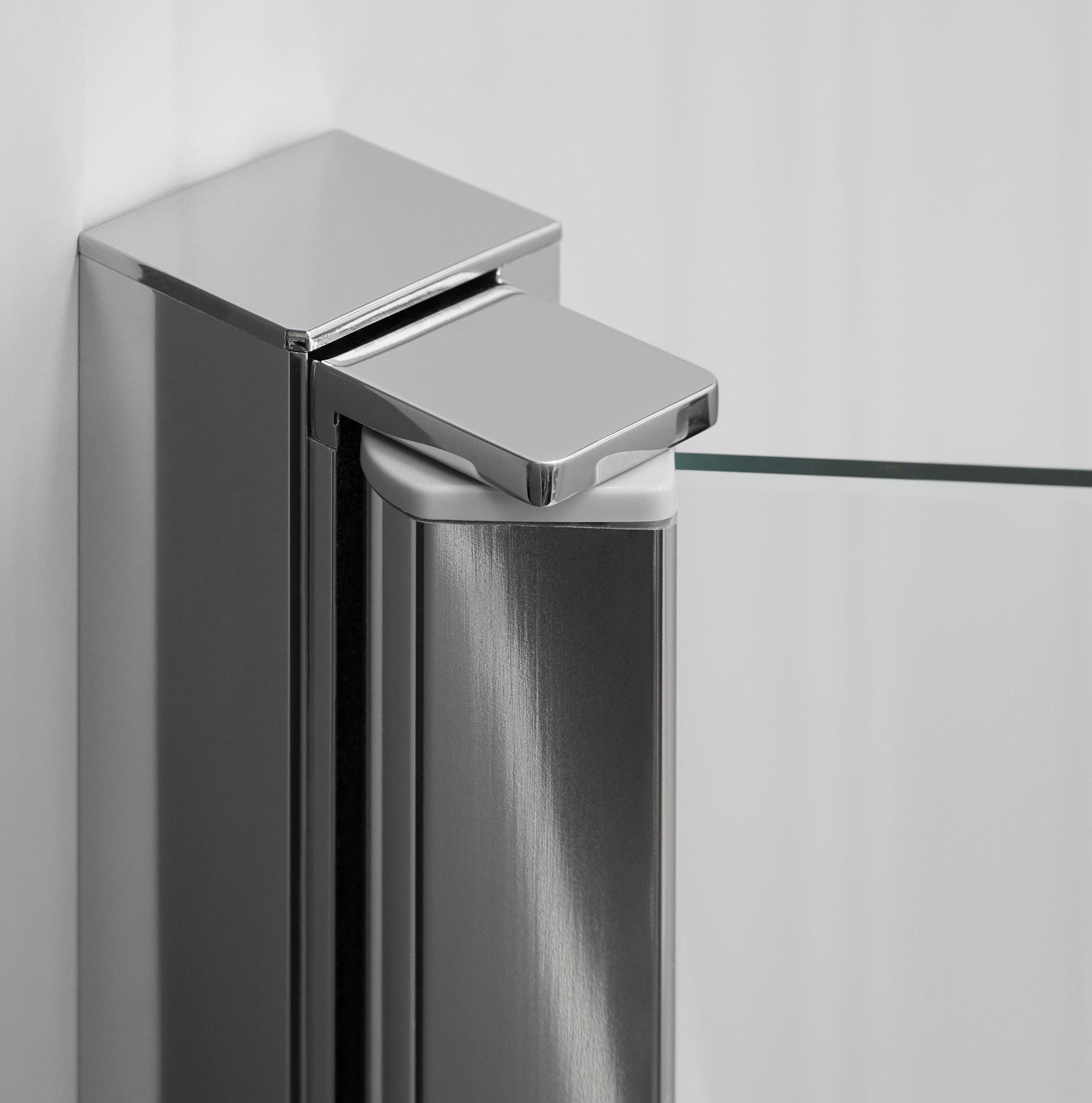 Aerie Bath Screen Thick Crystal Clear Glass and Square Corner