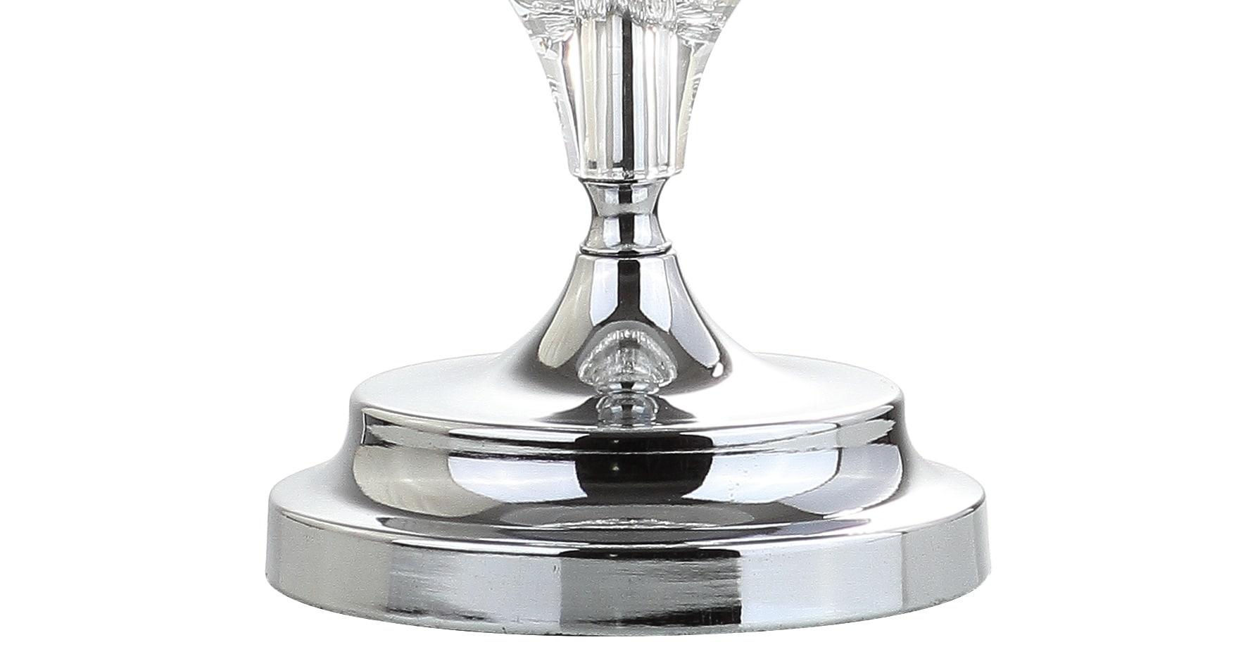 JONATHAN Y JYL2037A-SET2 Madison 27.5" Crystal LED Table Lamp, Clear/Chrome (Set of 2)