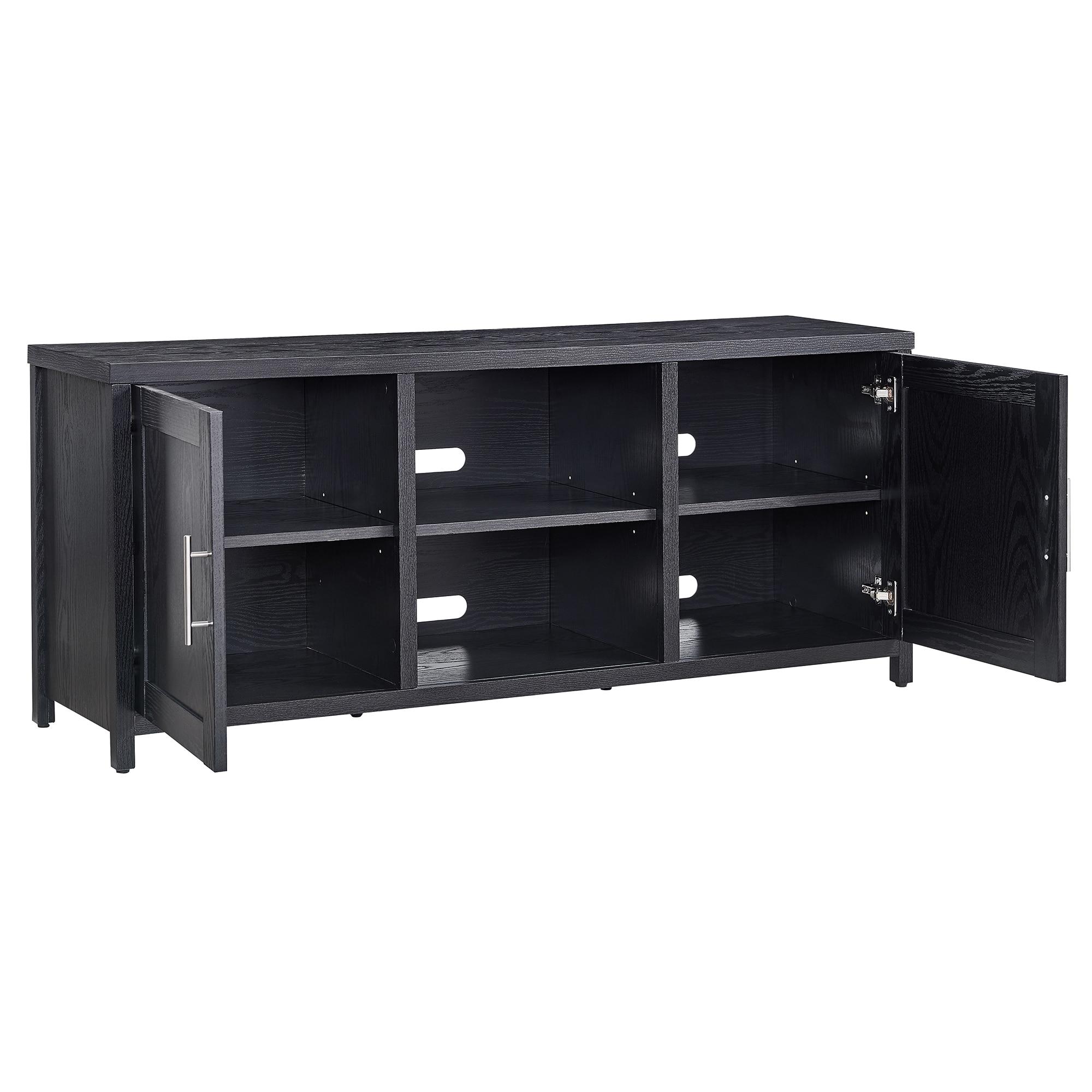 Evelyn&Zoe Strahm Rectangular TV Stand for TV's up to 65", Black Grain