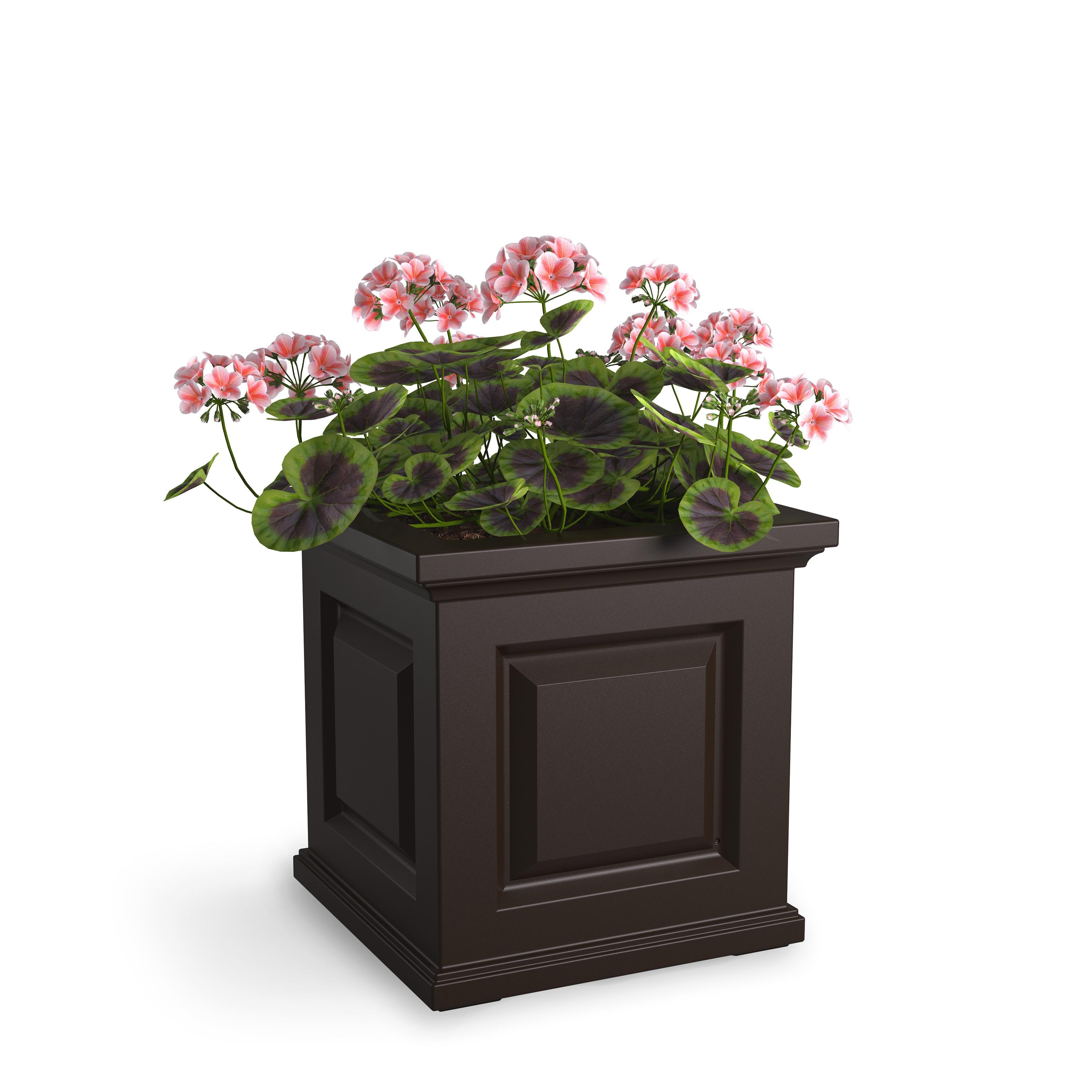 Nantucket Square Resin Planter Box with Water Reservoir