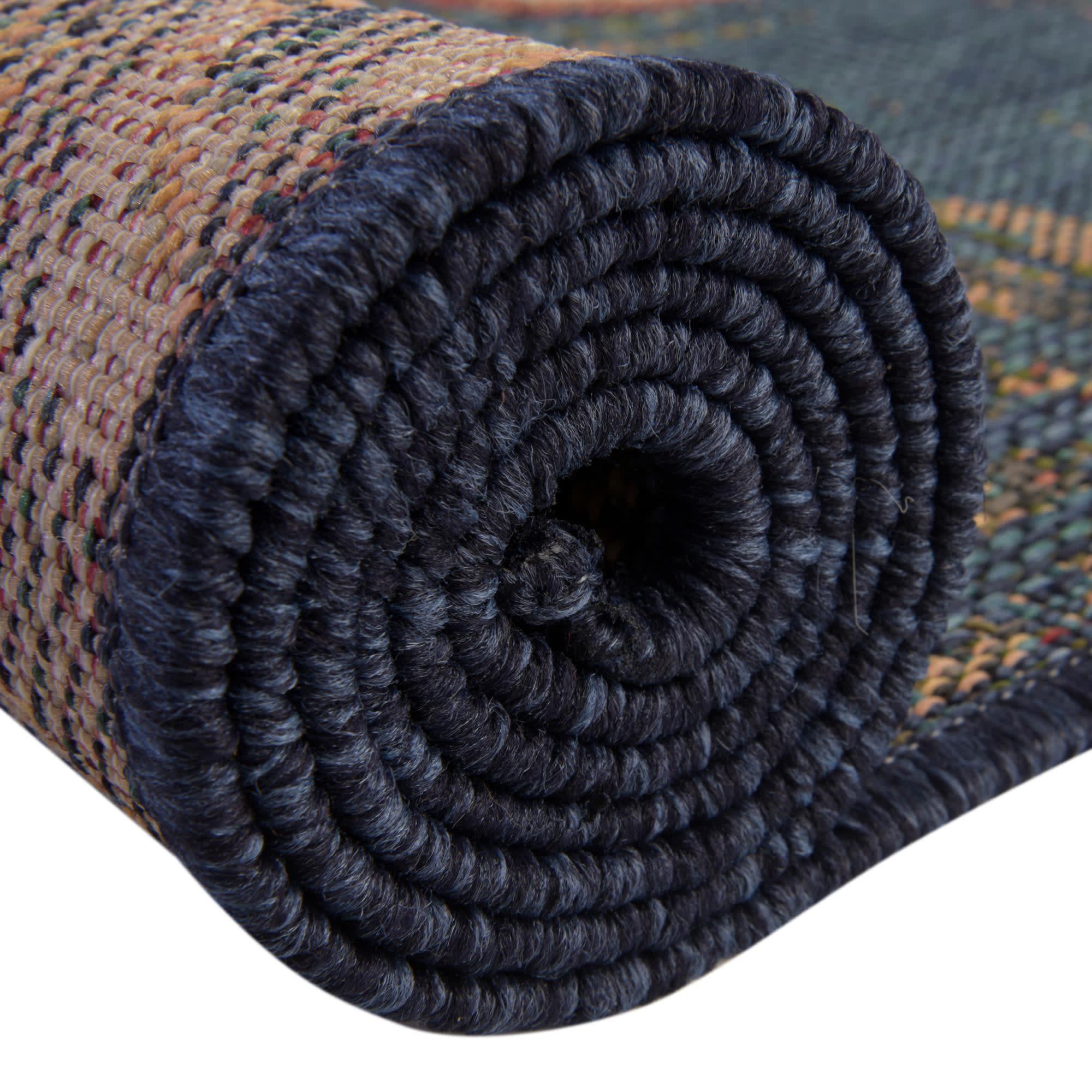 Unique Loom Baja Outdoor Collection Area Rug - Tijuana (6'  x 9' Rectangle Navy Blue/Gray)