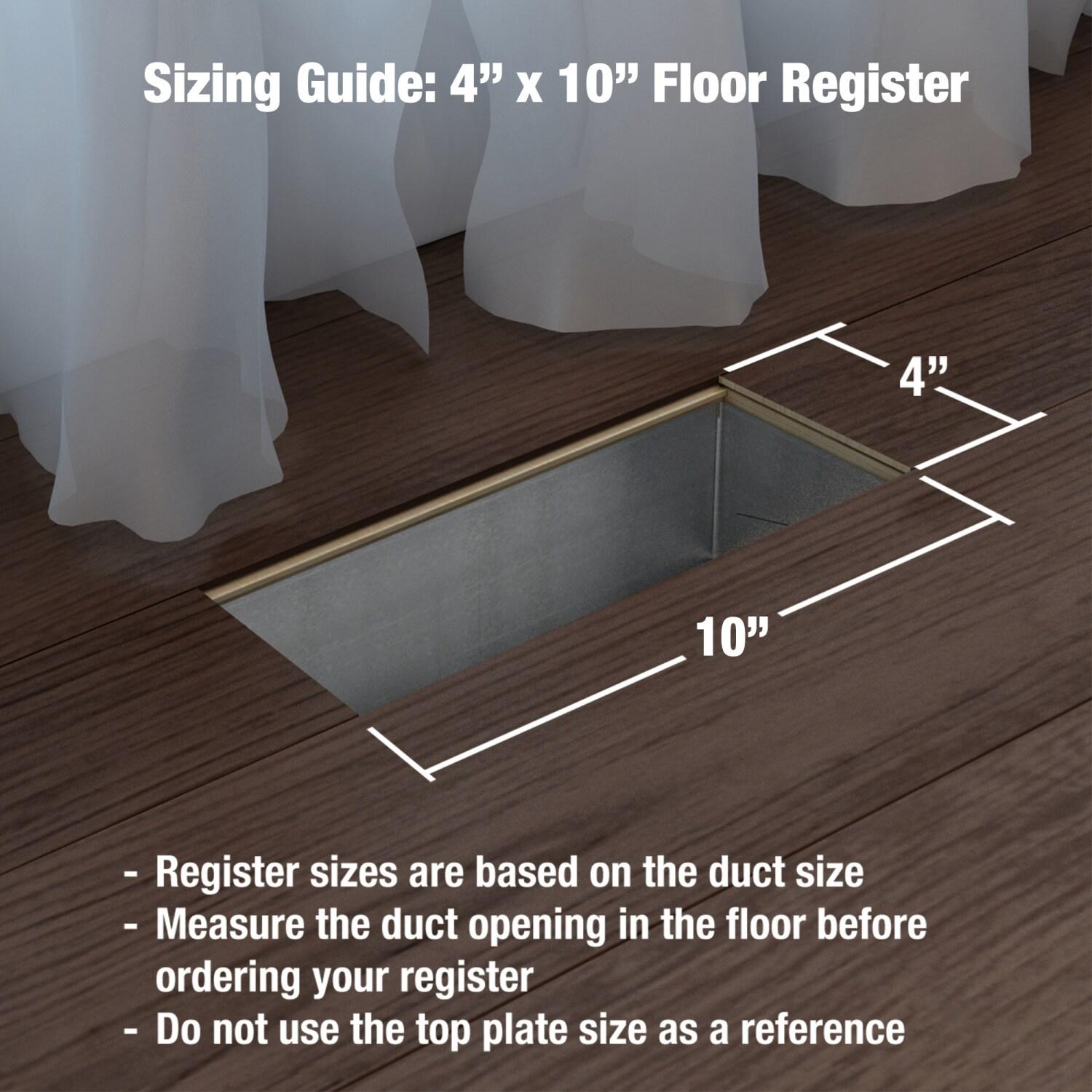 4in x 10in Templar Style Bronze Age Metal Heating and Cooling Air Floor Register (5 PACK) - Overall 5 1/4" x 11 1/4"