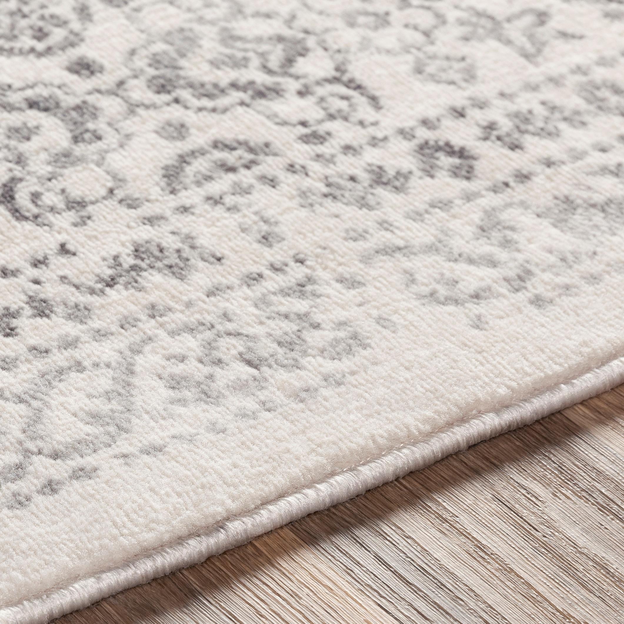Livabliss Roma 8 x 10 (ft) Synthetic Gray Rectangular Indoor Distressed/Overdyed Vintage Area rug