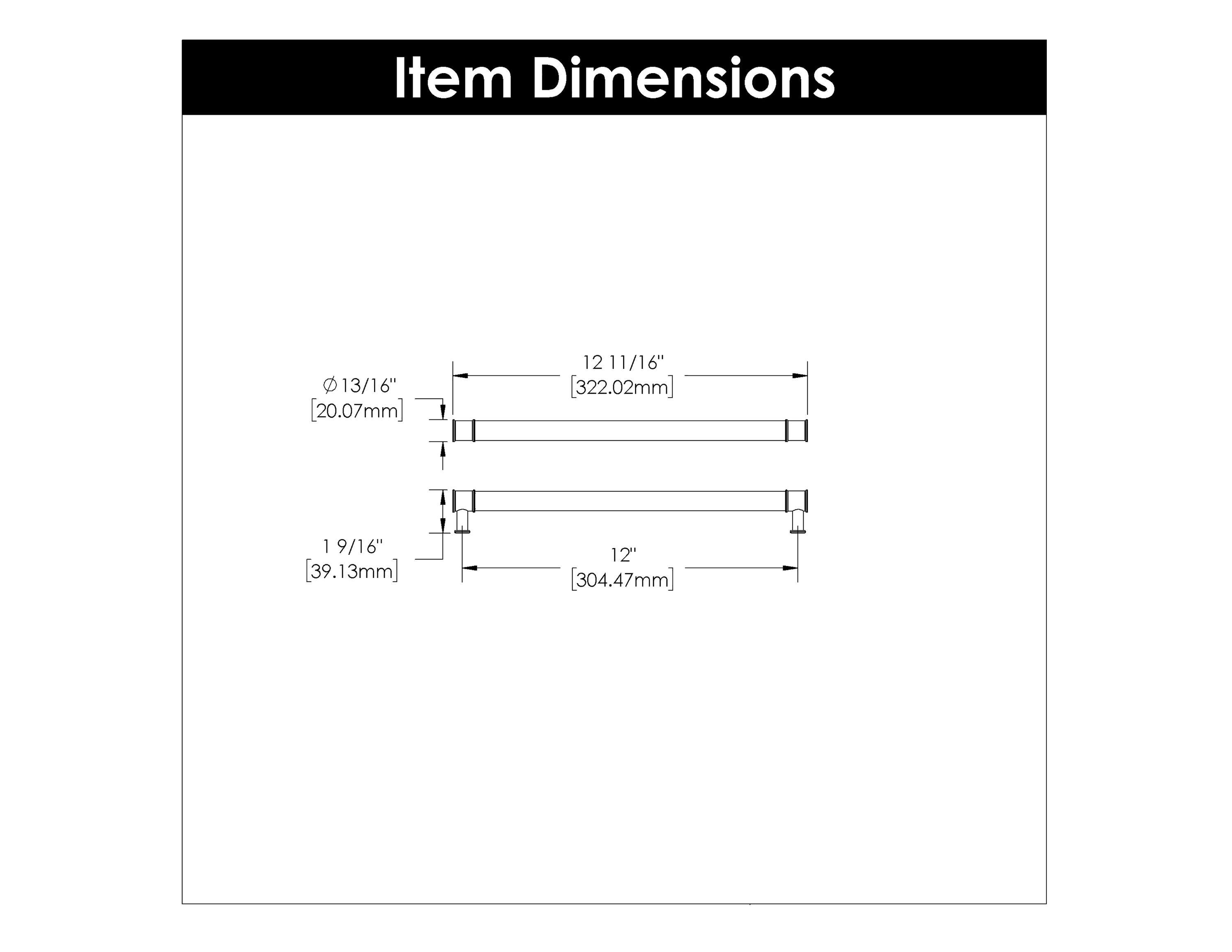 Midway Kitchen Cabinet Handles, Solid Core Drawer Pulls for Cabinet Doors, 12"