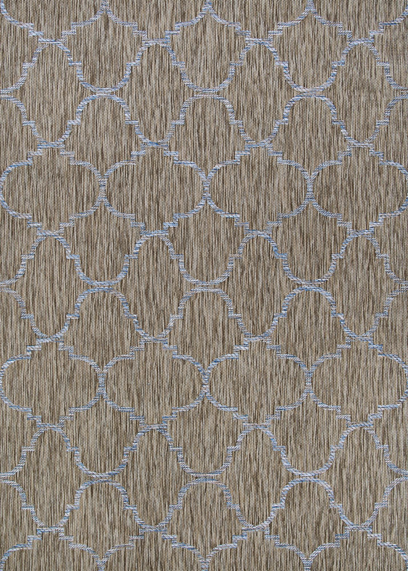 Couristan 2' x 7' Sand and Ivory Trellis Outdoor Rug