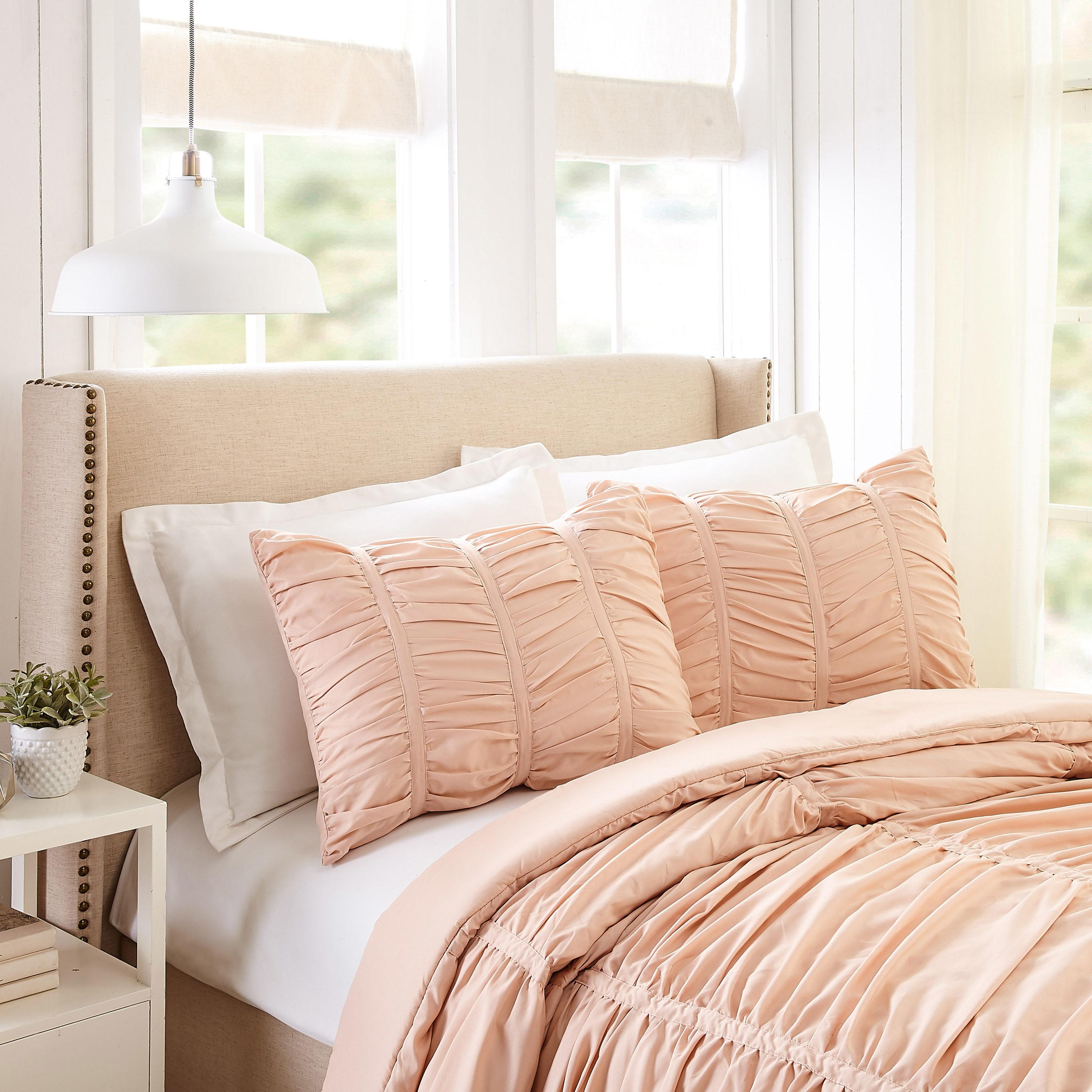 Modern Heirloom Emily Ruched Solid Textured Comforter Set