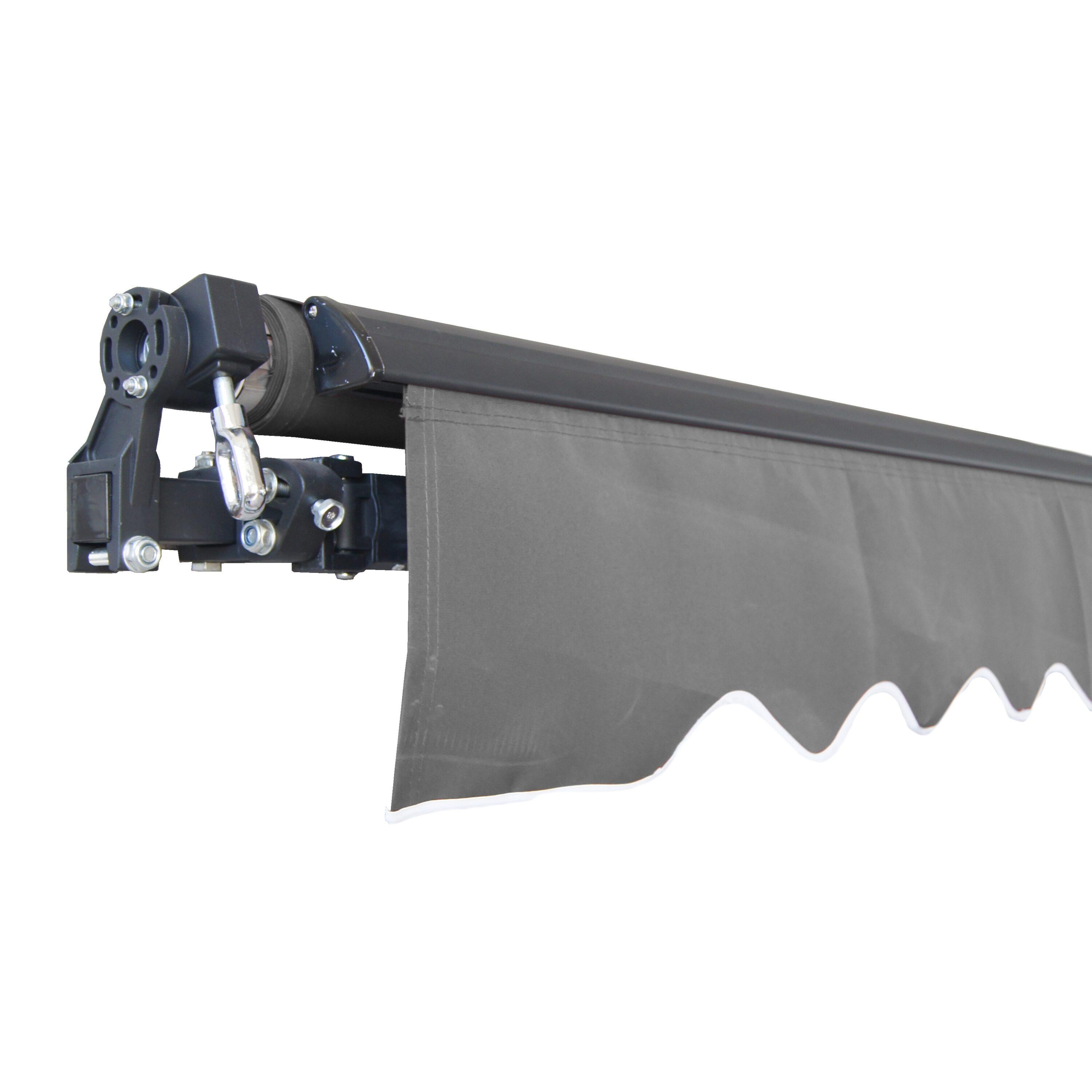 Motorized Retractable Patio Awning- Black Frame