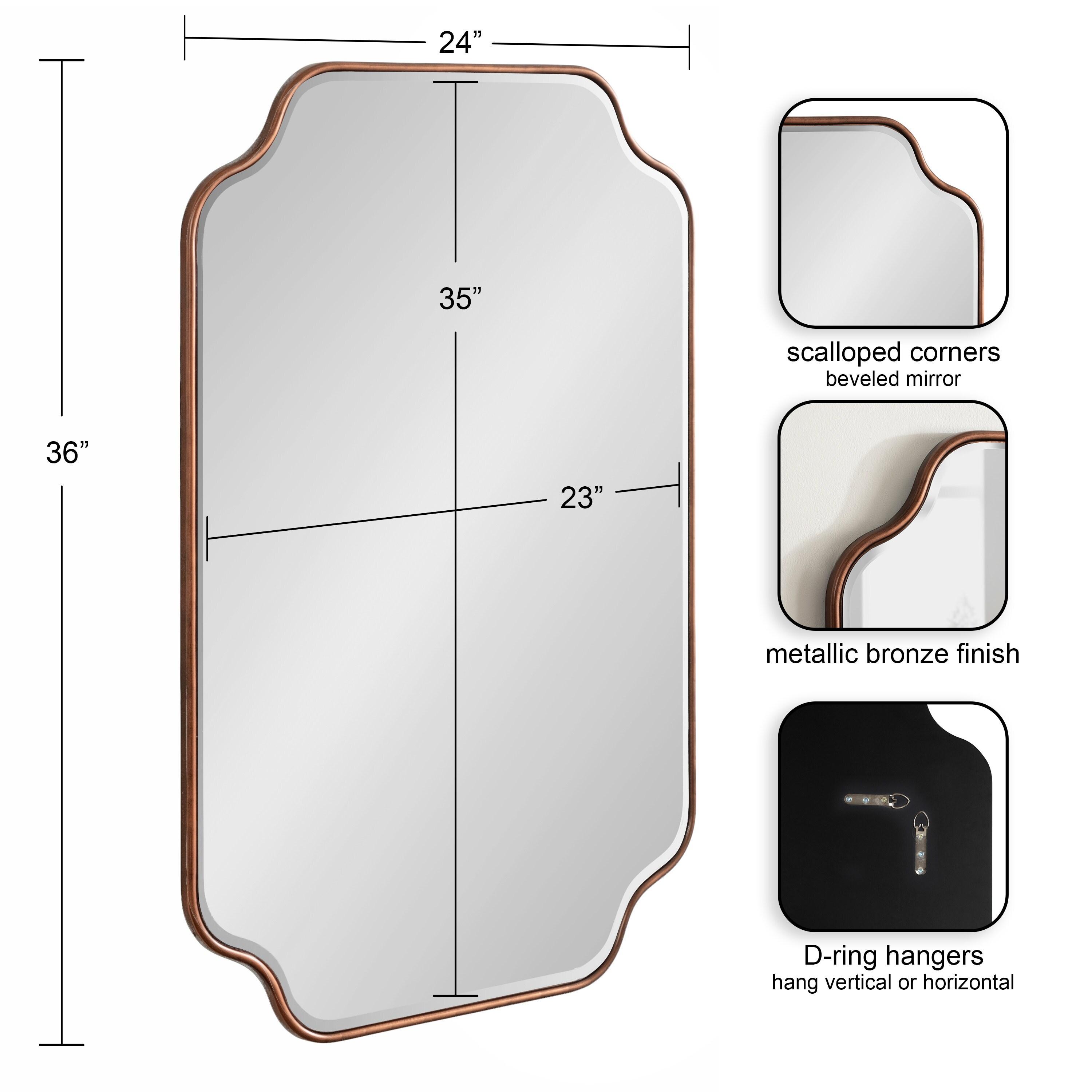 Kate & Laurel All Things Decor 24"x36" Plumley Framed Wall Mirror Bronze