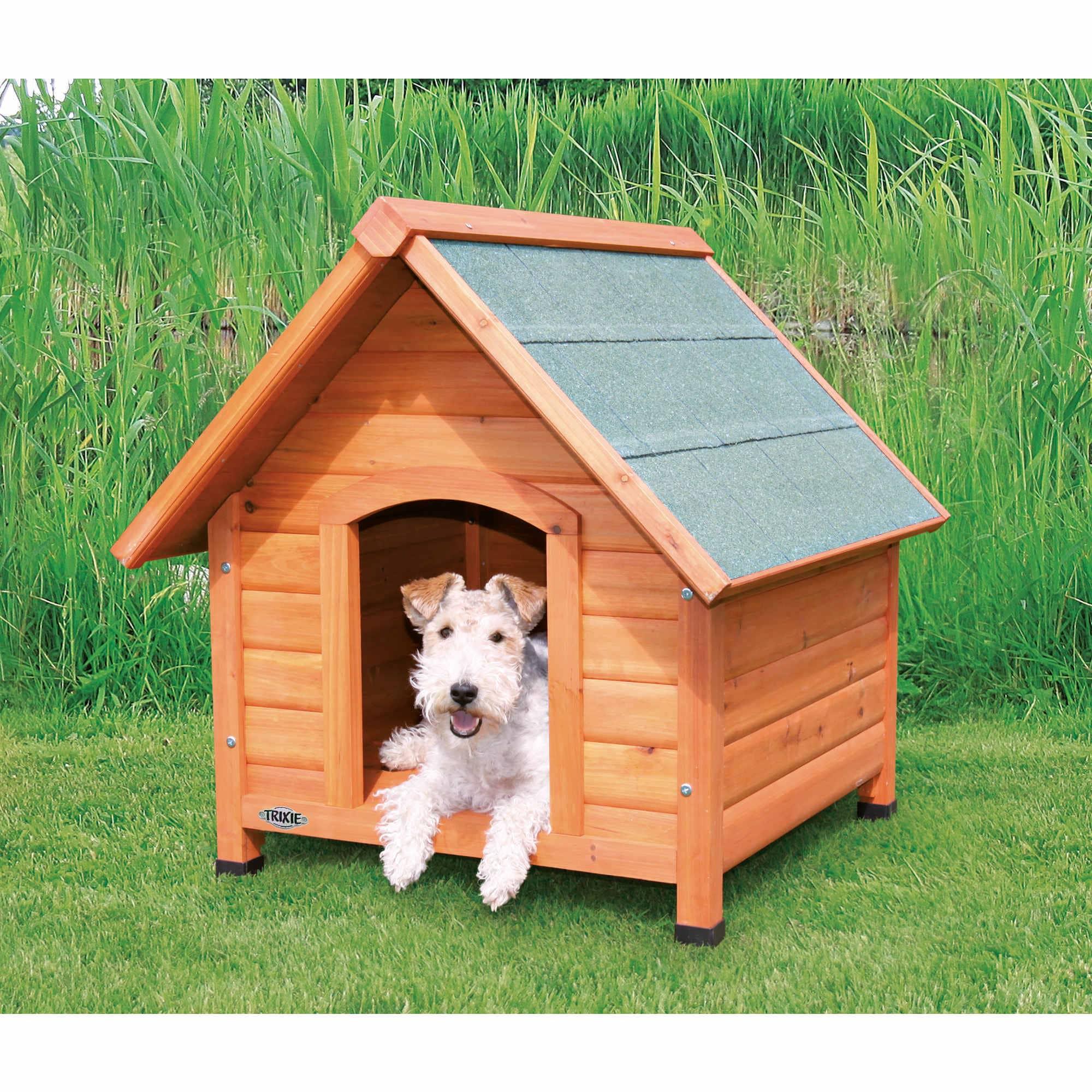 TRIXIE Weatherproof Outdoor Cottage Dog House, Elevated Floor, Peaked Roof