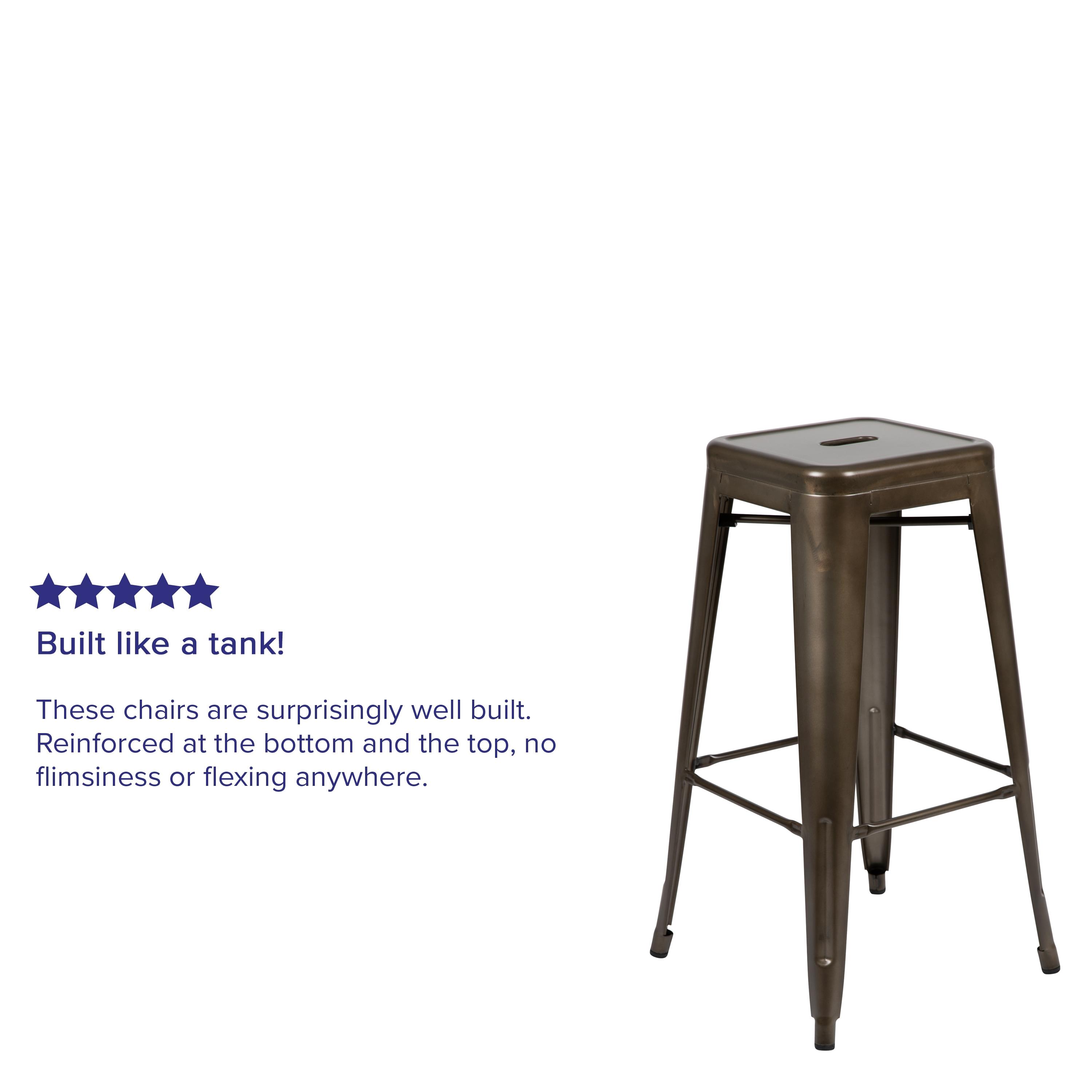 Flash Furniture 30" High Metal Indoor Bar Stool in Gun Metal Gray - Stackable Set of 4