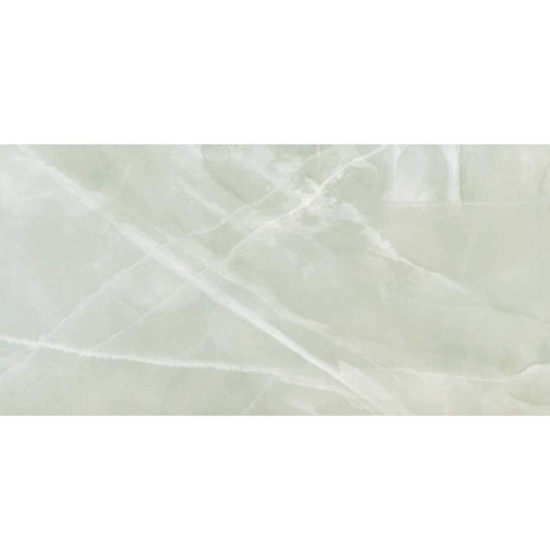 The Tile Life Geo Lush Jade 12" x 24" Rectangle Glossy Porcelain Floor and Wall Tile - 4x4 Sample