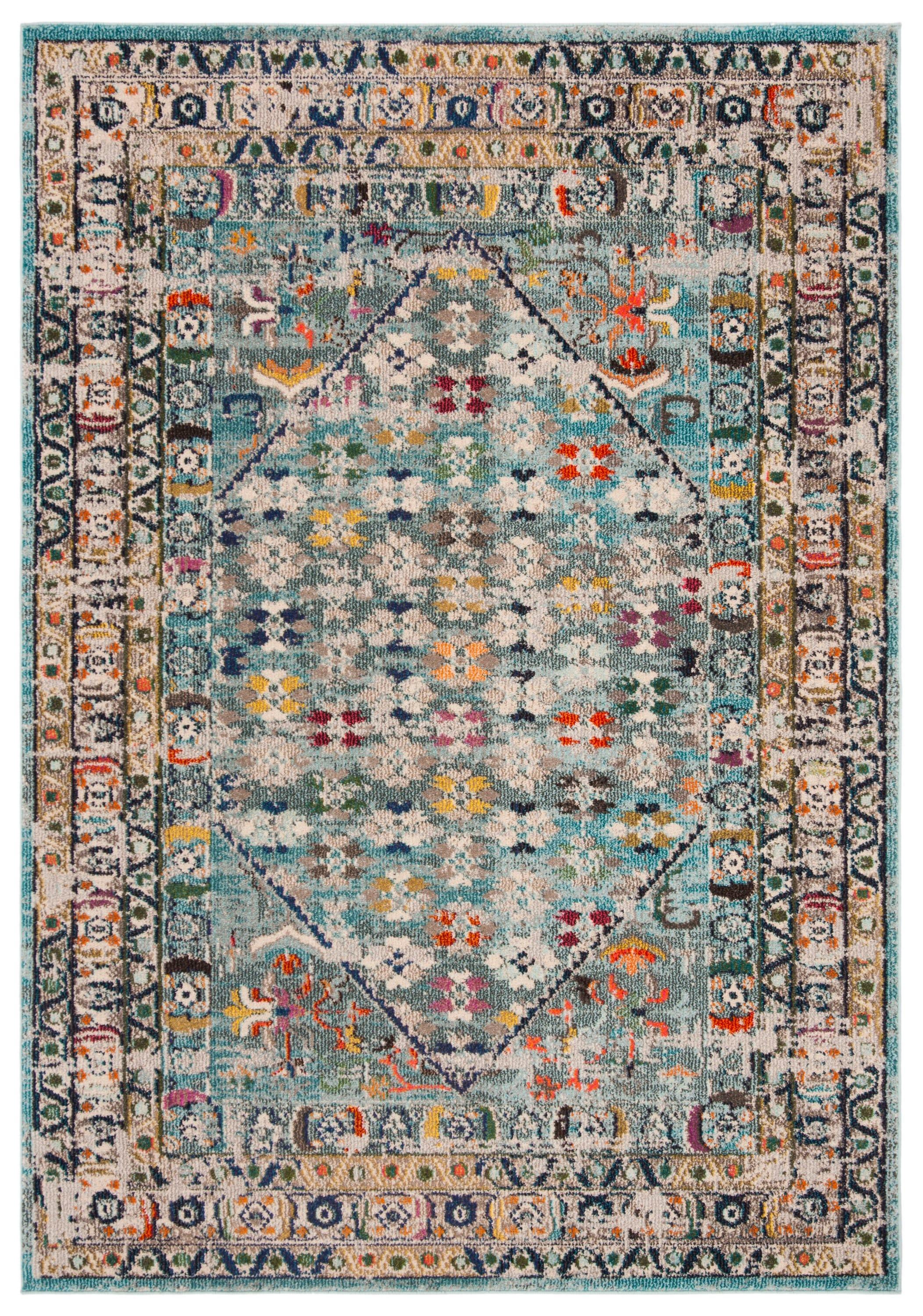Monaco MNC255 Power Loomed Indoor Area Rug - Blue/Light Grey - 9'x12' - Safavieh