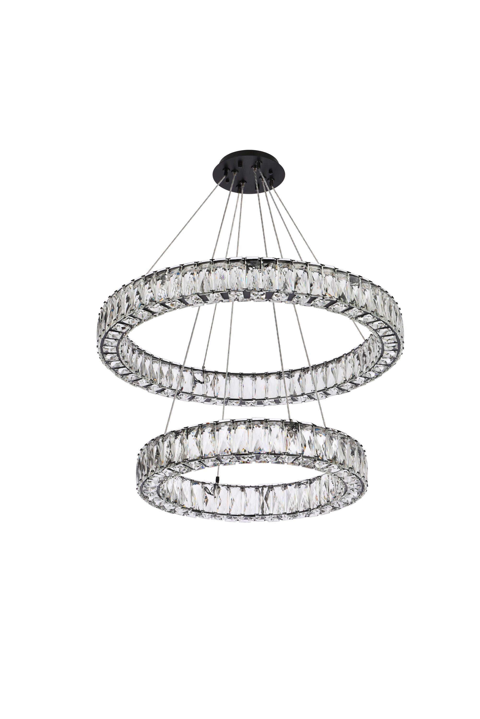 Elegant Lighting Monroe 2 - Light Chandelier in  Black