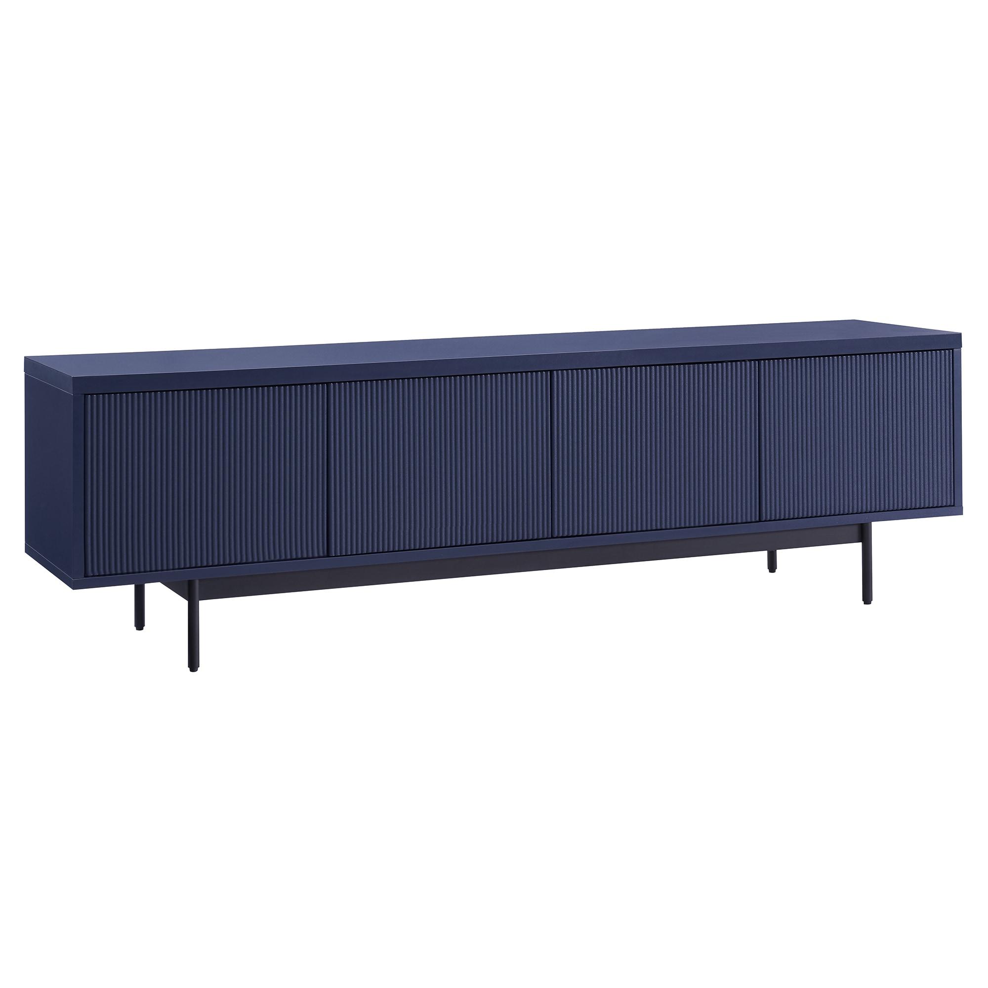 Evelyn&Zoe Whitman Rectangular TV Stand for TV's up to 75", Dark Blue