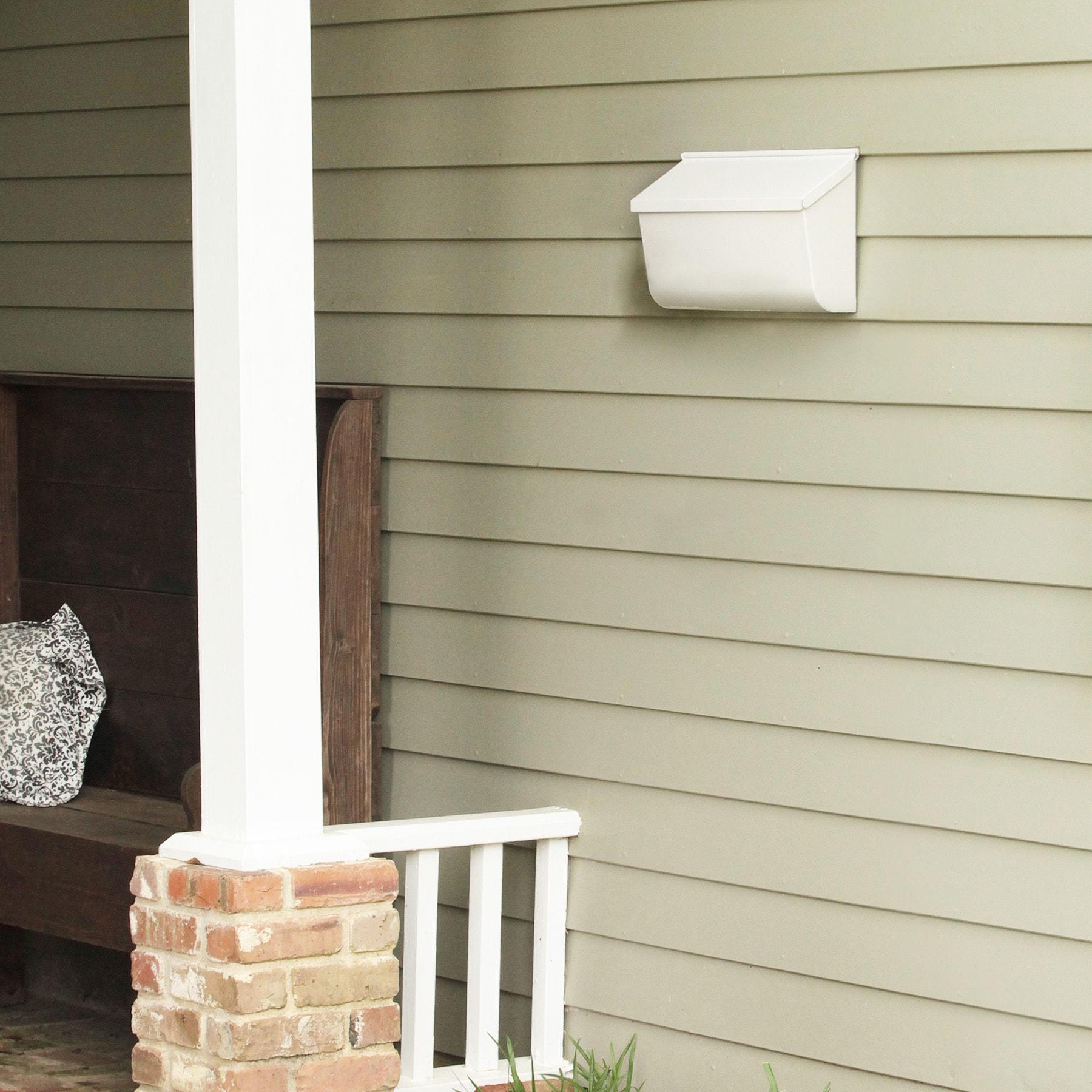 Gibraltar Mailboxes Woodlands Contemporary Galvanized Steel Wall Mount White Mailbox