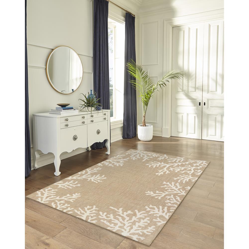 Liora Manne Carmel Coral Border Indoor/Outdoor Rug Sand 7'10" x 9'10"