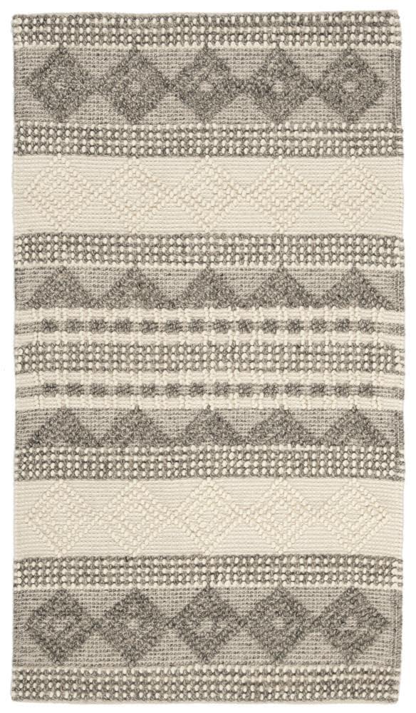 SAFAVIEH Natura Carly Geometric Braided Wool Area Rug, Grey/Ivory, 4' x 6'