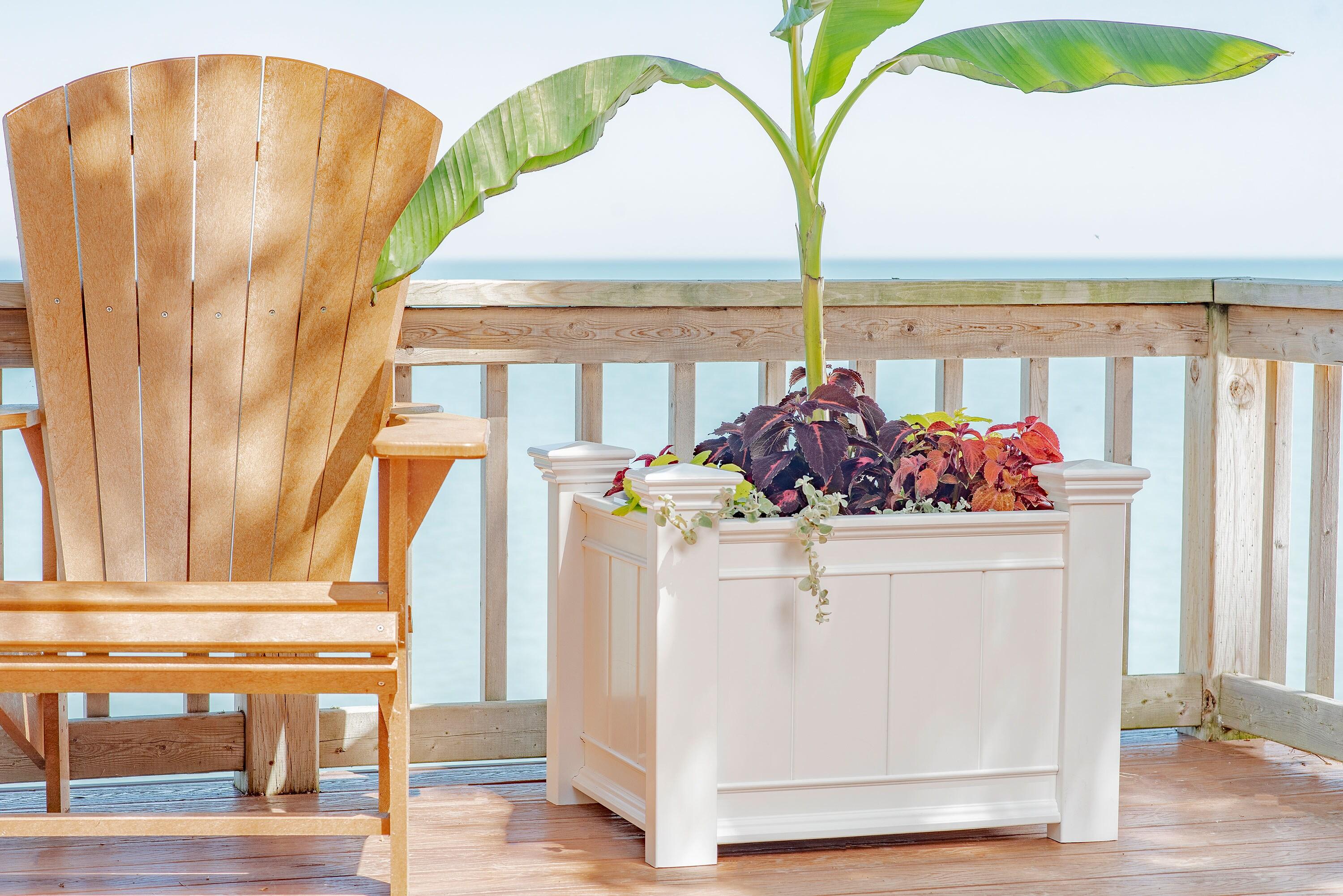 Vita Classic 27" L x 21"W x 22"H Barcelona Vinyl Planter Box, White, VA68210