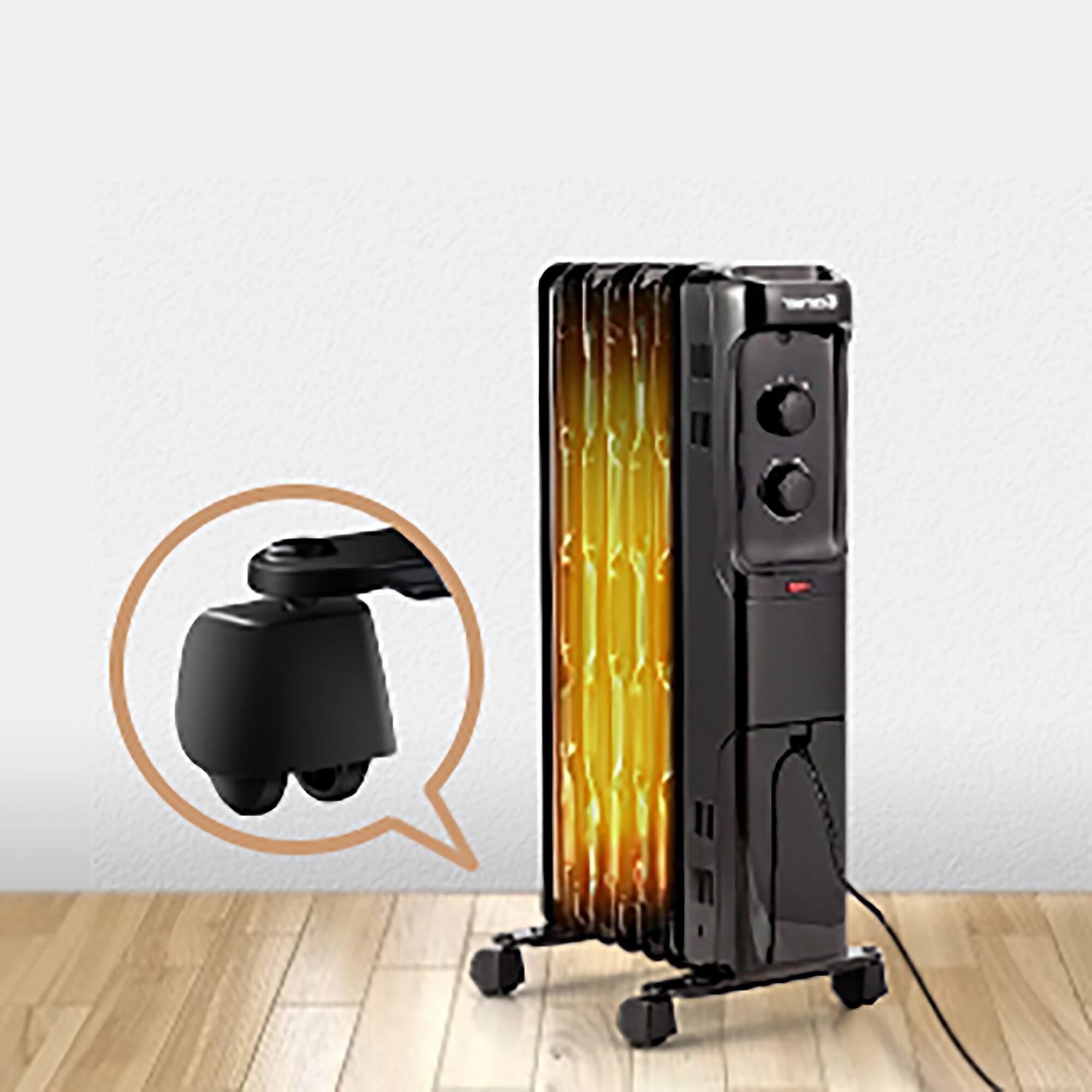 Costway 1500W Oil Filled Heater Portable Radiator Space Heater w/Adjustable Thermostat Black