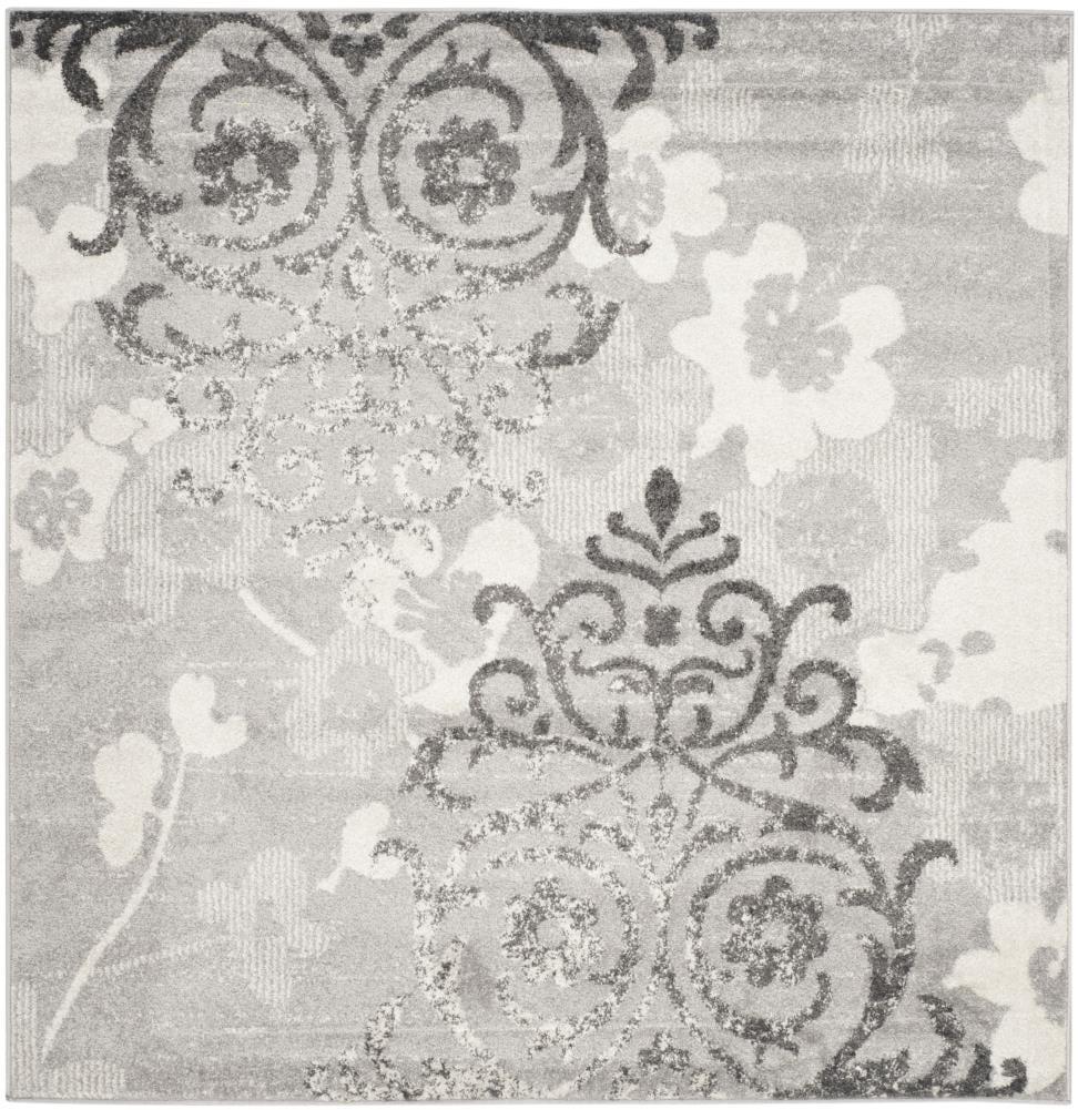 Adirondack ADR114 Machine Made Indoor Area Rug - Silver/Ivory - 9'x9' - Safavieh