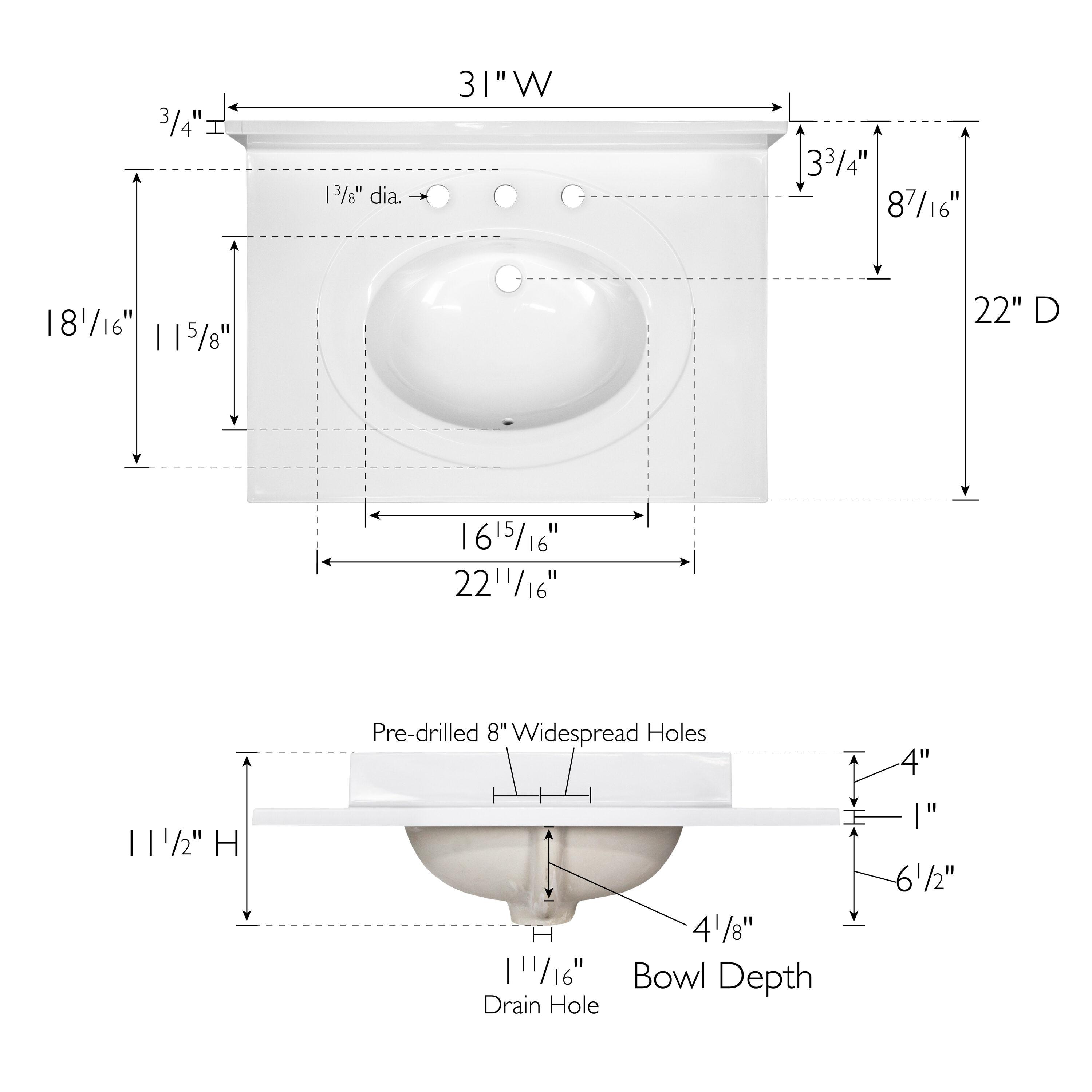 Cultured Marble Vanity Top with Backsplash