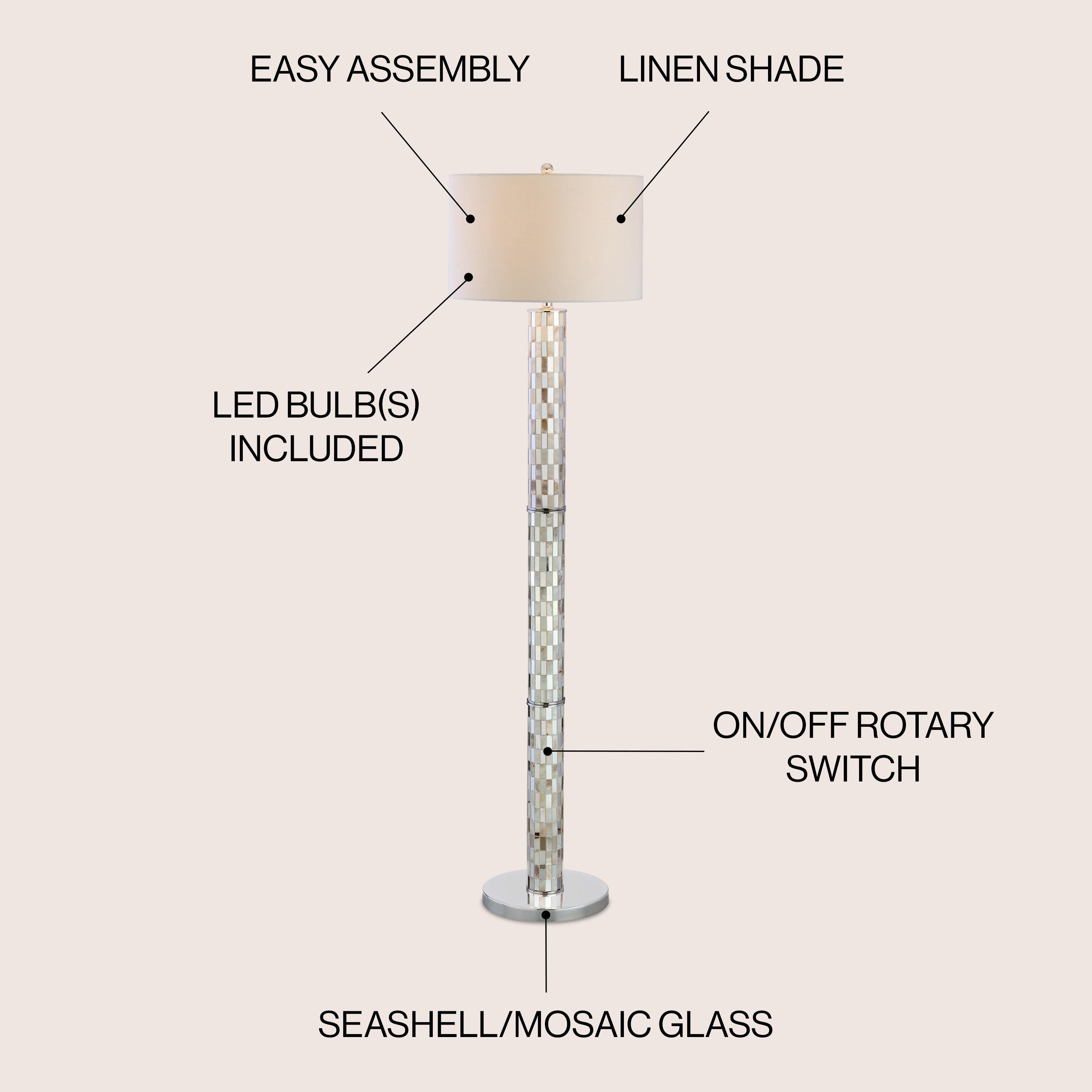 Jonathan Y Liam Seashell Mosaic Led Floor Lamp