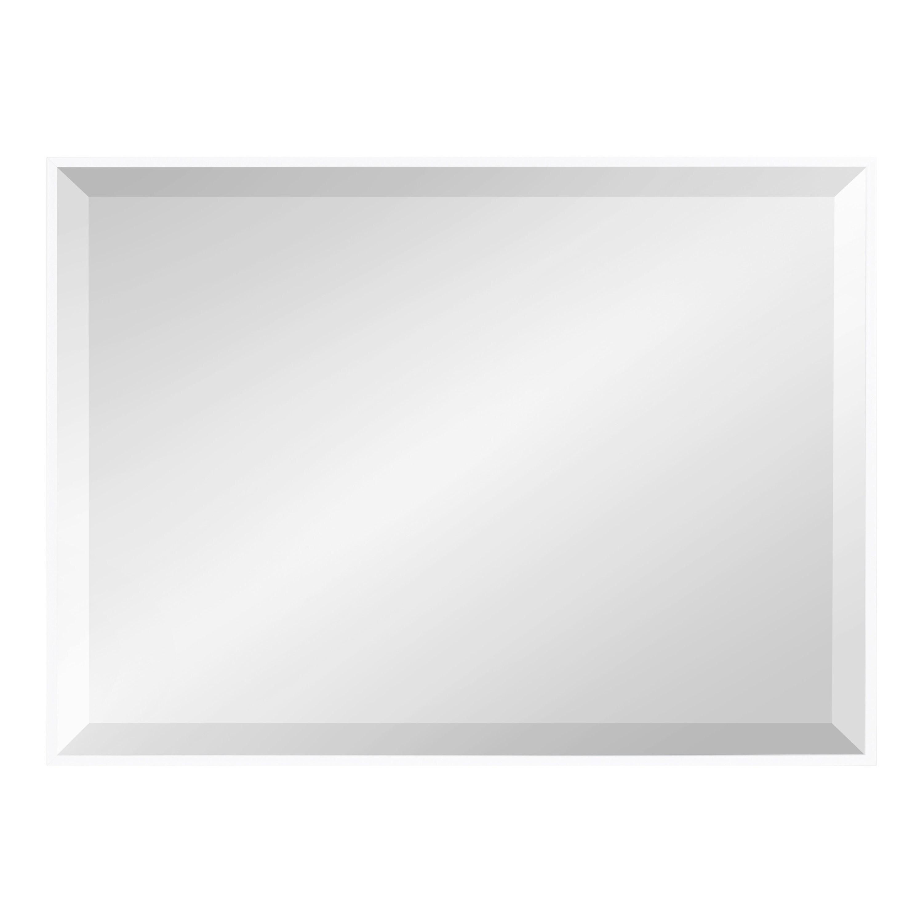 18.7" x 24.7" Rhodes Rectangle Wall Mirror White - Kate & Laurel All Things Decor: Beveled, Plastic Frame, No Assembly