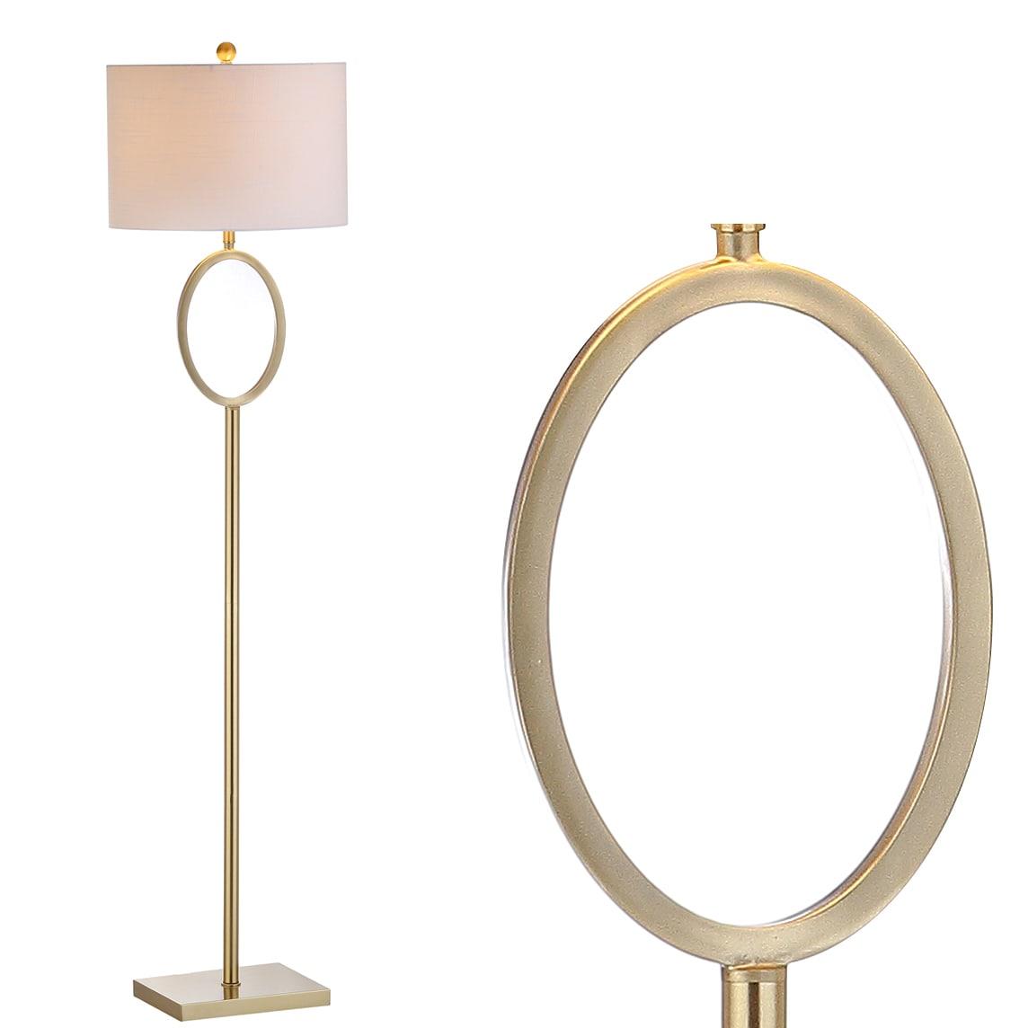 April 61" Metal LED Floor Lamp, Brass