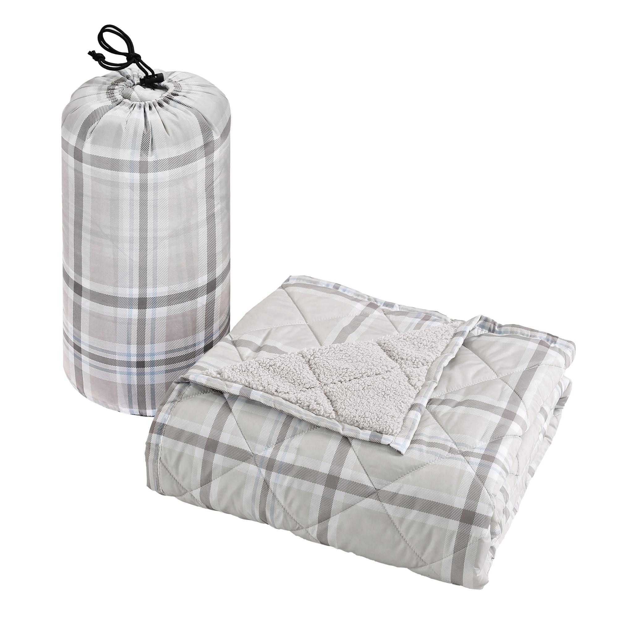 Coleman Coleman Reversible Water Resistant Nylon and Sherpa Diamond Quilted Indoor/Outdoor Throw/Picnic Blanket