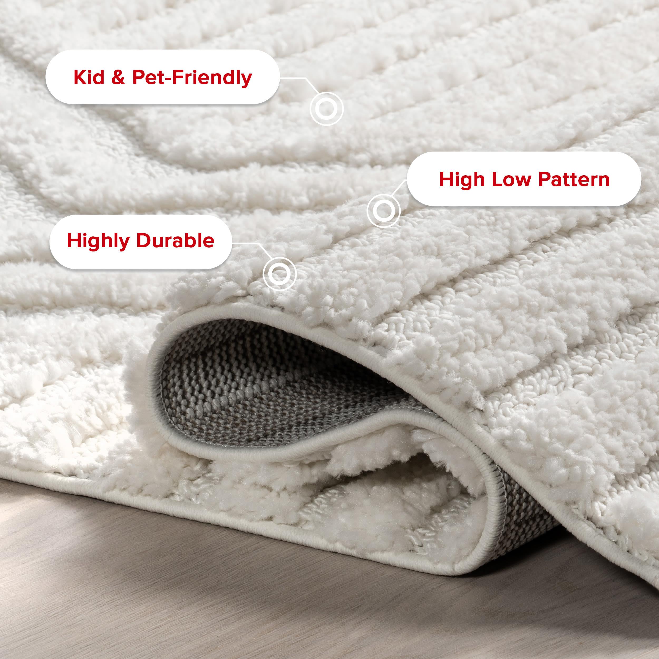 Nuloom Risette Solid 8x10 Shag Indoor Area Rug for Living Room Bedroom Dining Room Nursery Kitchen, Ivory