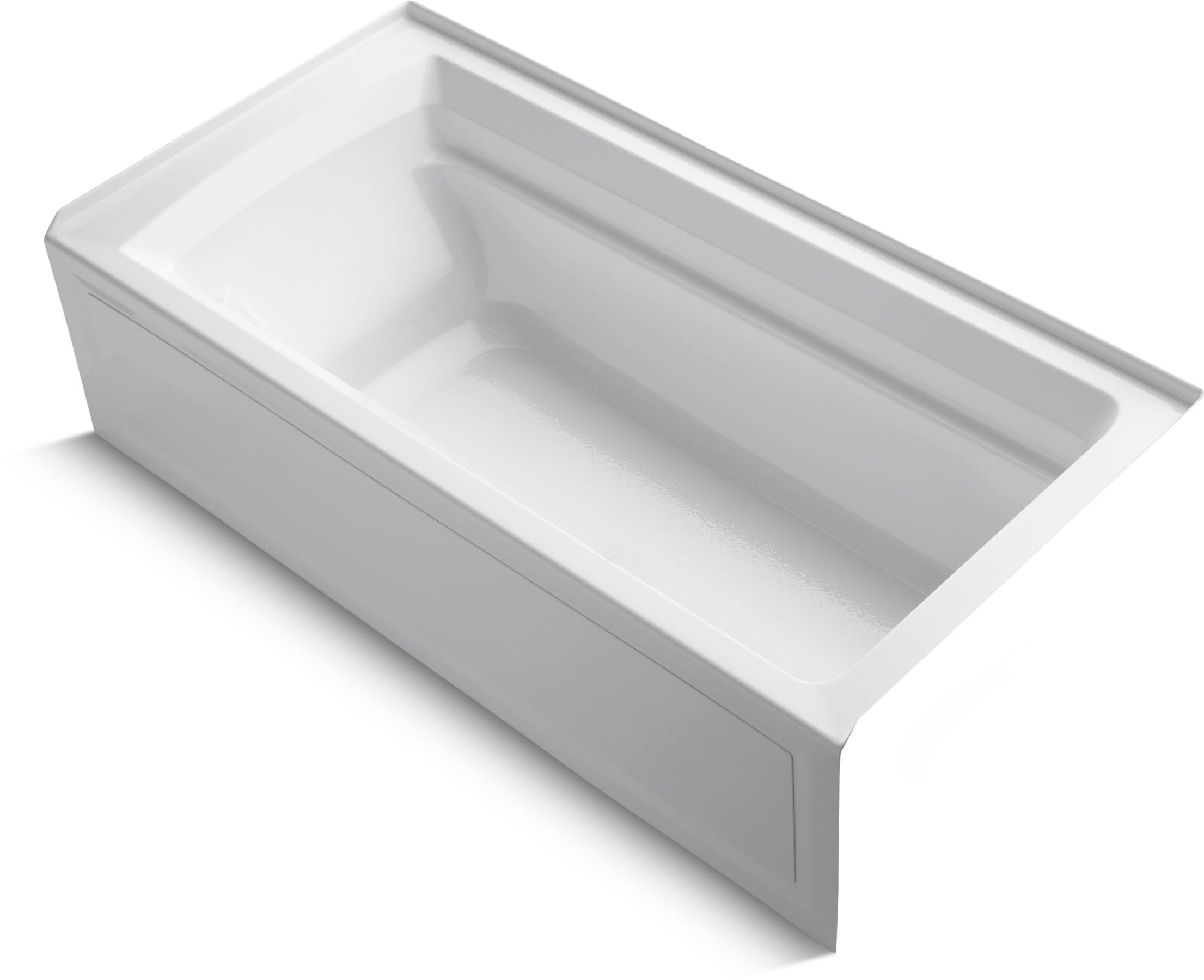 72" x 36" Acrylic Alcove Soaking Bathtub with Comfort Depth