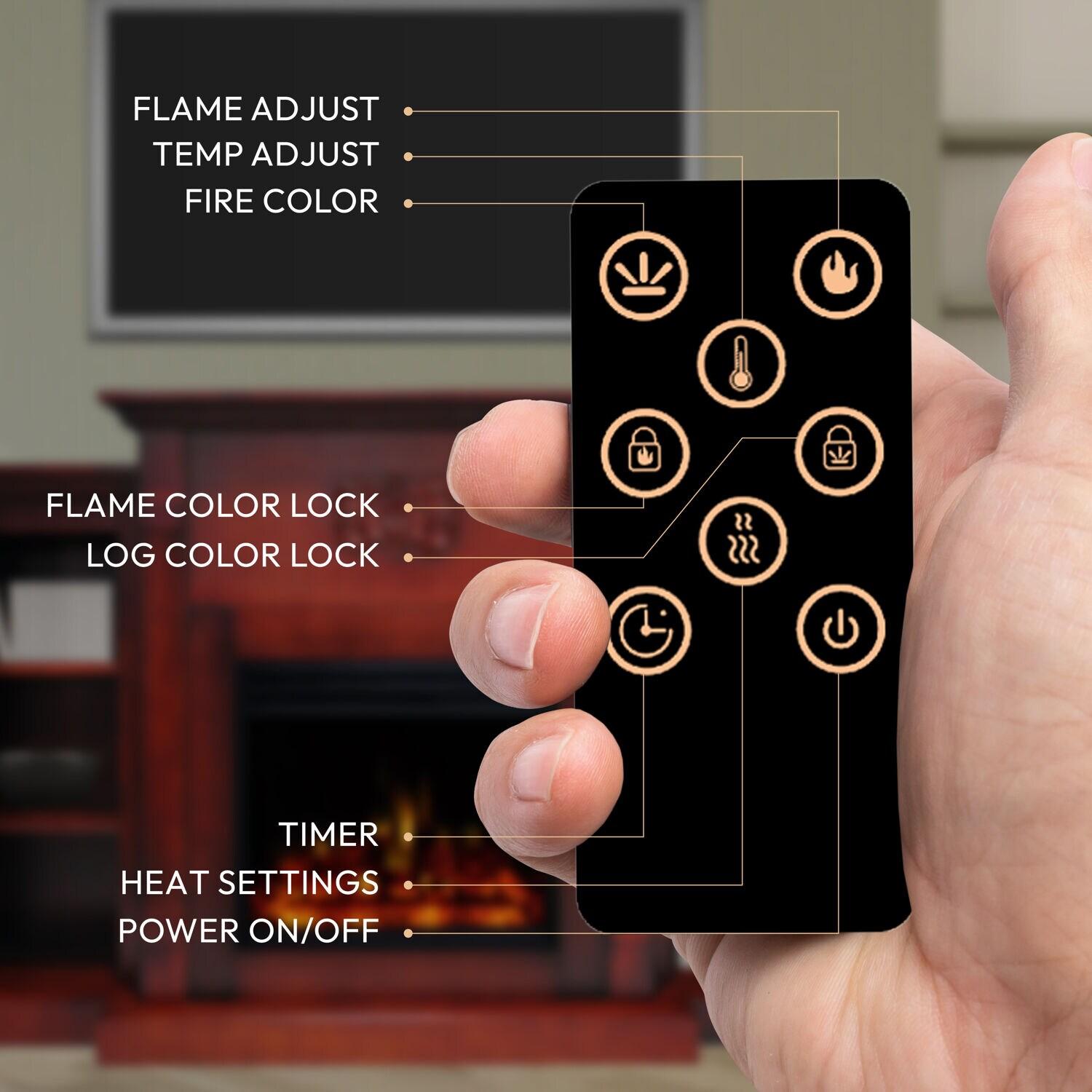 Cambridge Sanoma Freestanding Electric Fireplace Heater with Traditional Mantel, Timer, Remote Control