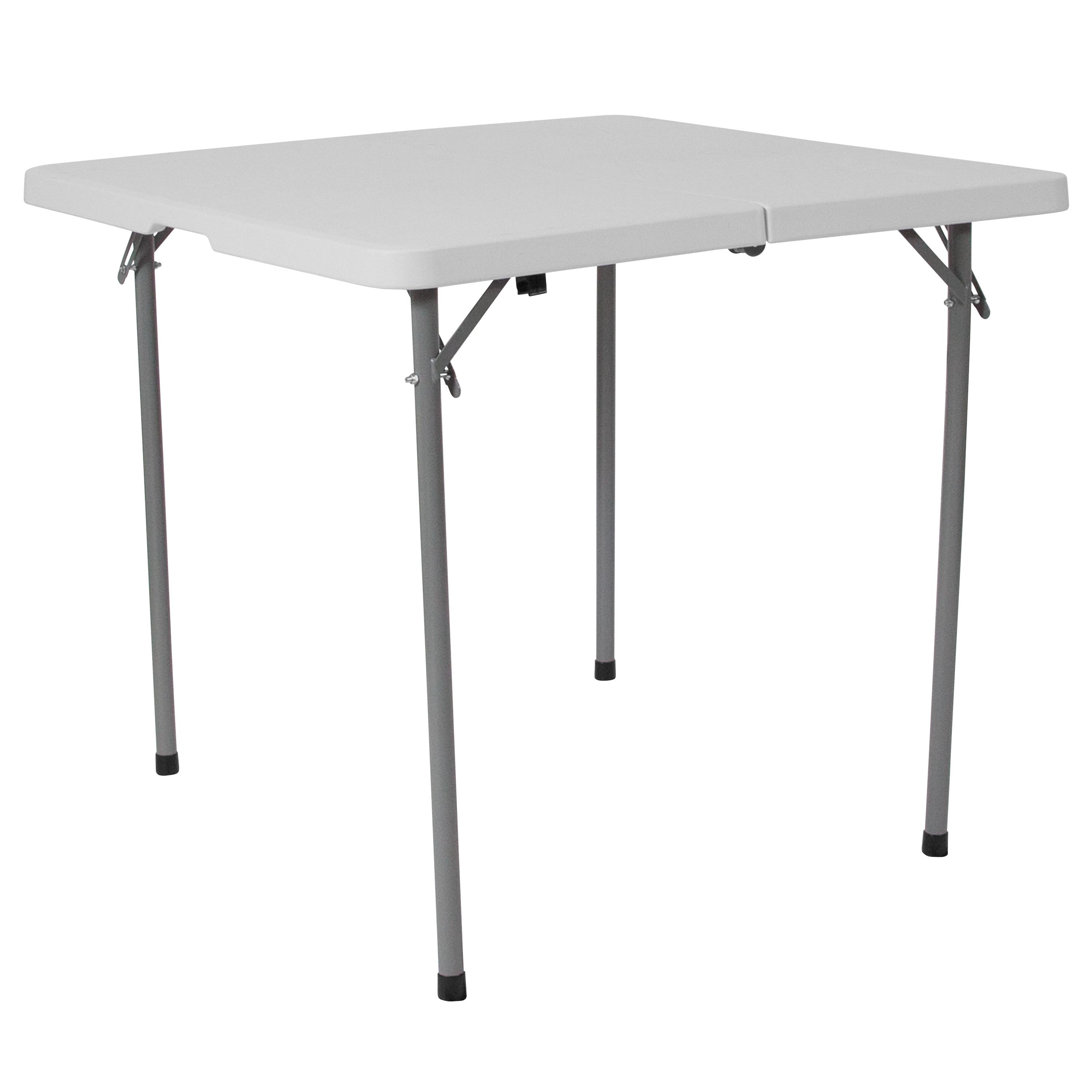 Parker 2.79-Foot Square Bi-Fold Plastic Folding Table w/ Carrying Handle