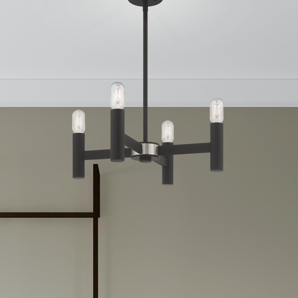 Livex Lighting Copenhagen 4 - Light Chandelier in  Black