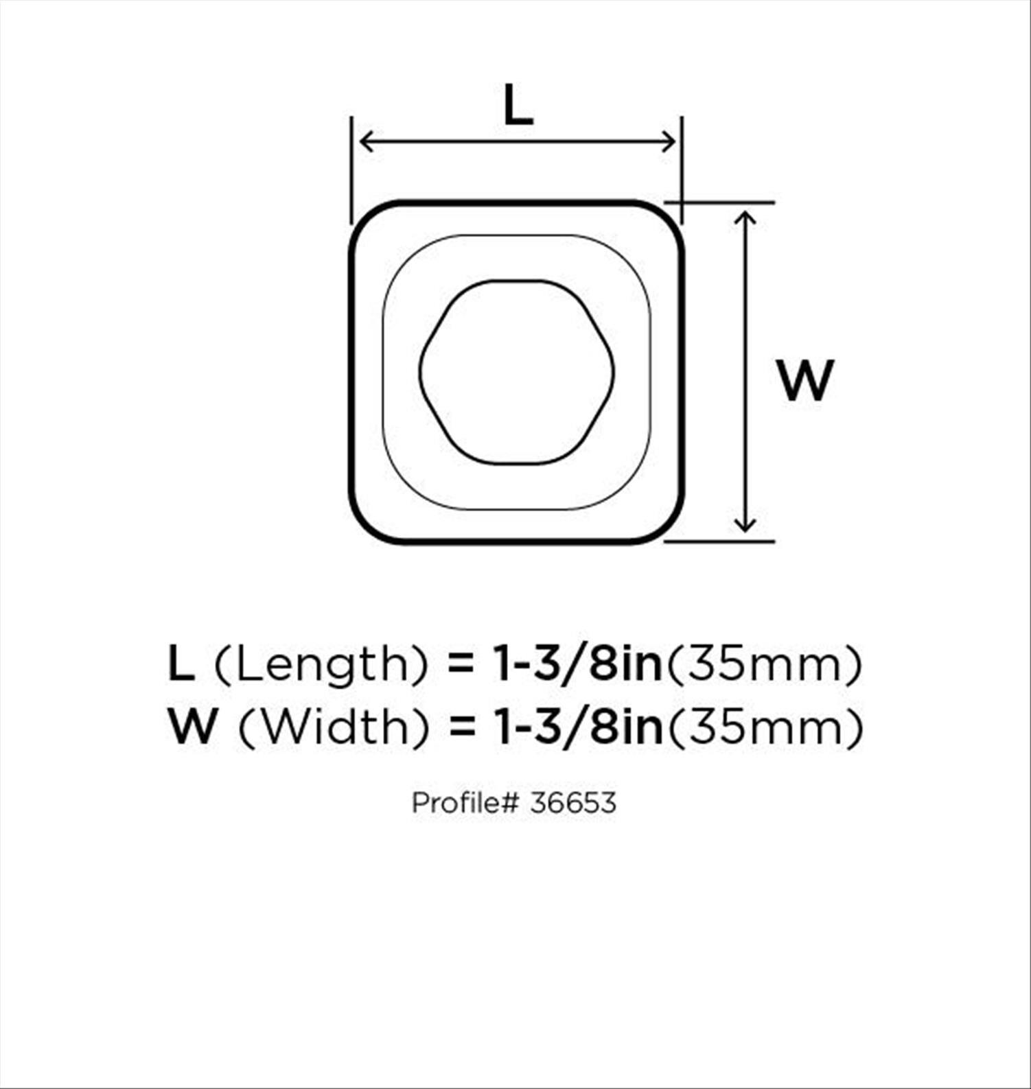Glacio 1 3/8" Length Square Knob