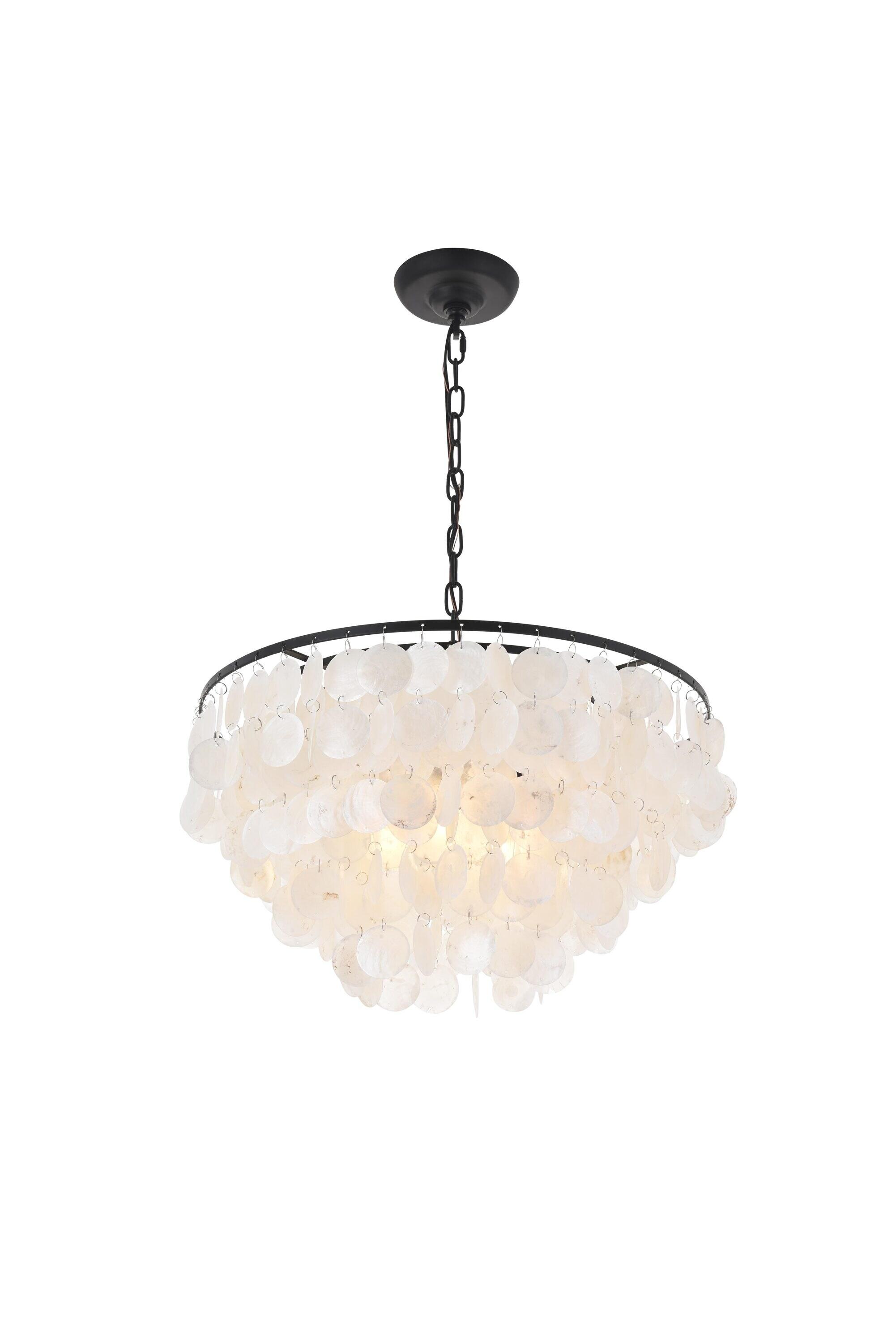 Elegant Lighting Selene 4 light Black Pendant