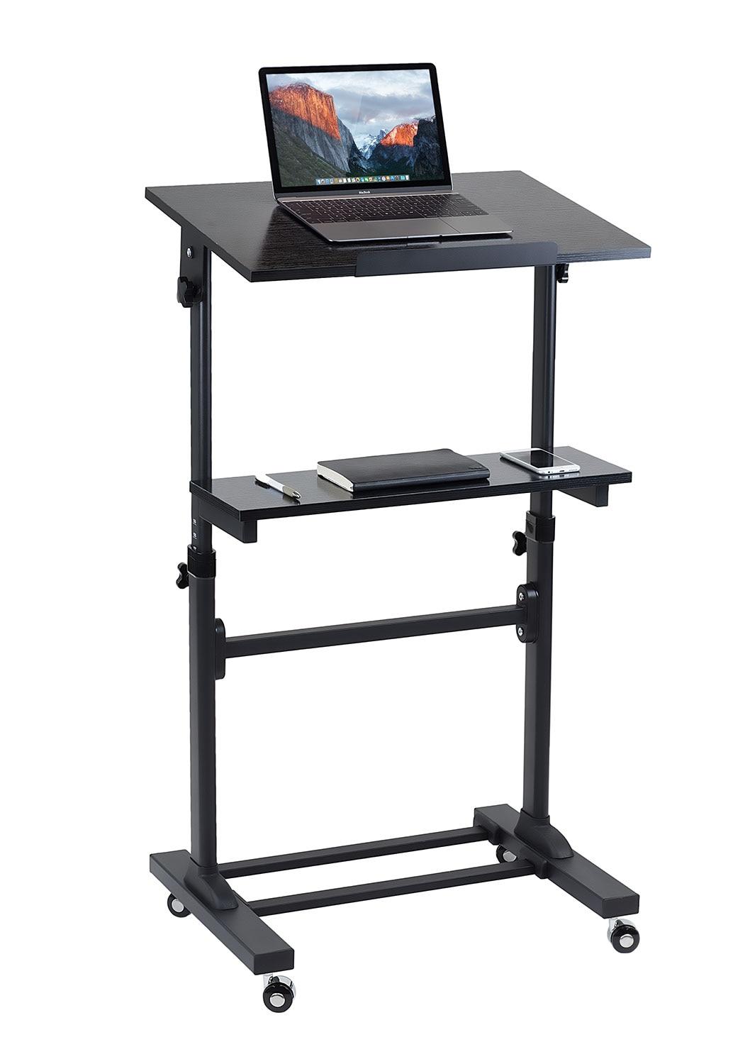 Mount-It! Height Adjustable Mobile Stand Up Desk, Portable Podium and Presentation Lectern